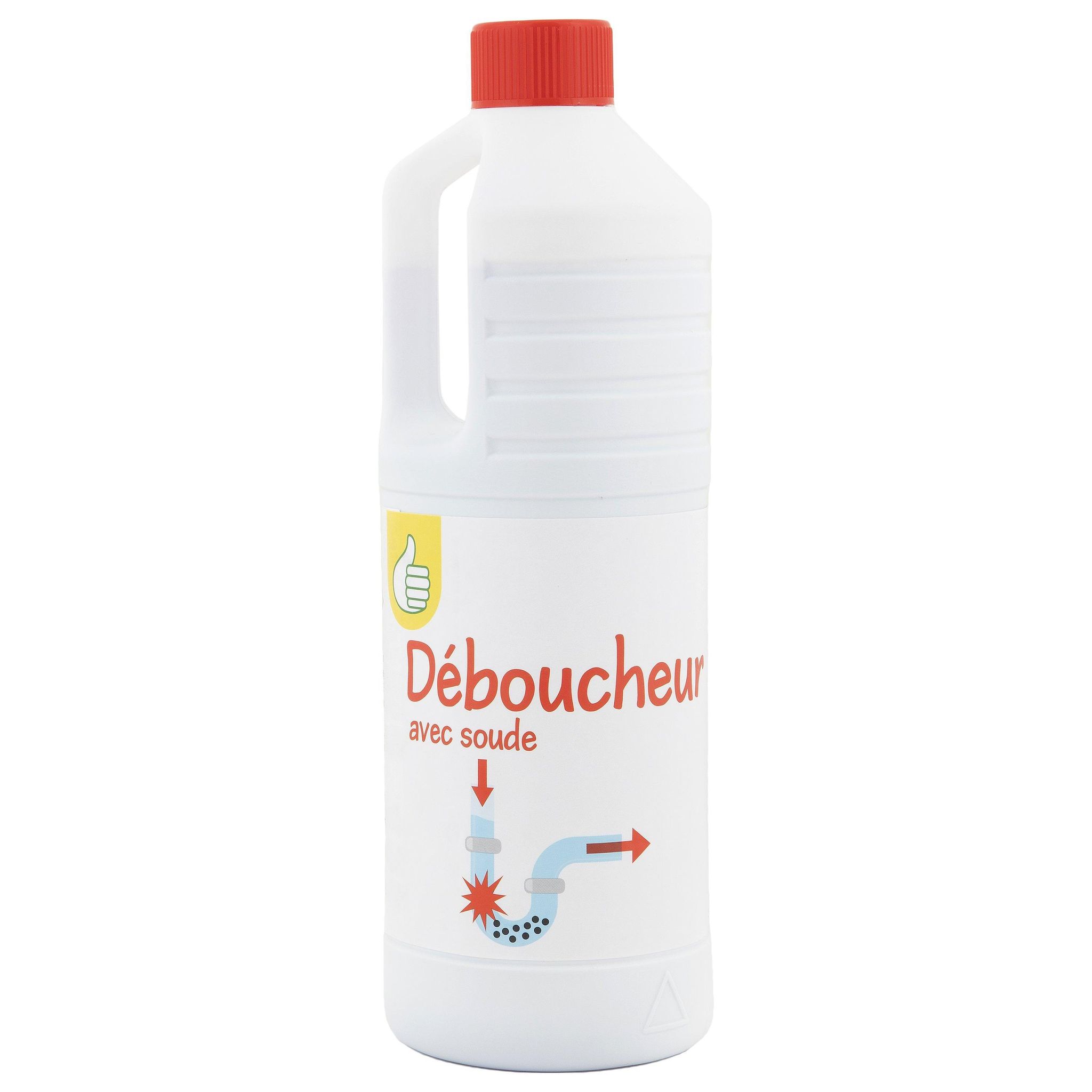 Voir la diapositive 2 : POUCE Liquide déboucheur canalisations avec soude 1l