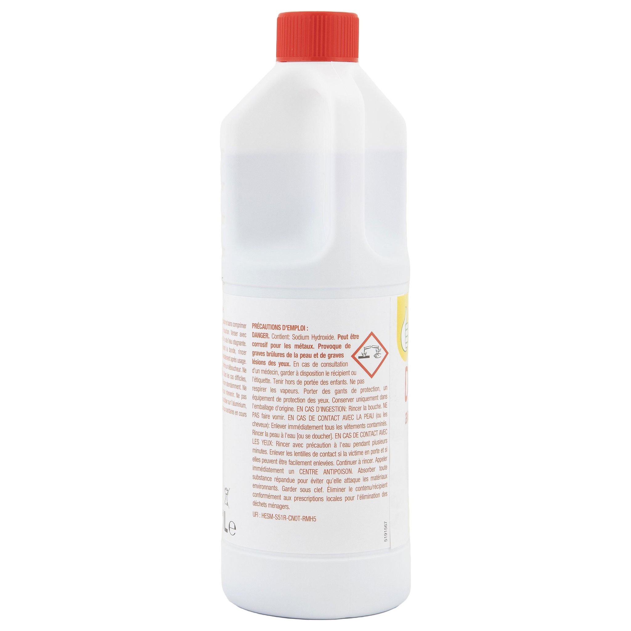 Voir la diapositive 4 : POUCE Liquide déboucheur canalisations avec soude 1l