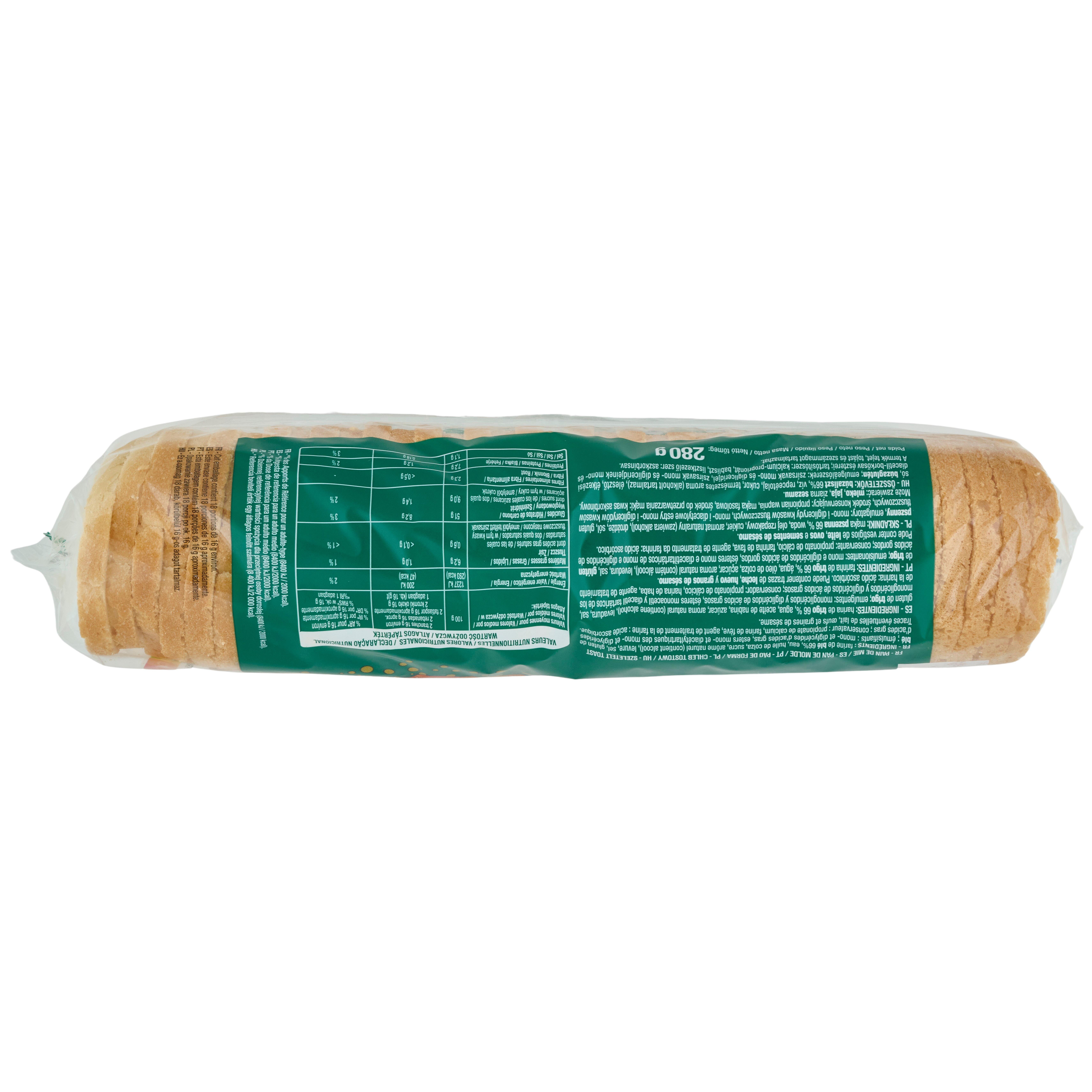 Voir la diapositive 2 : AUCHAN Toasts ronds nature 36 tranches 280g