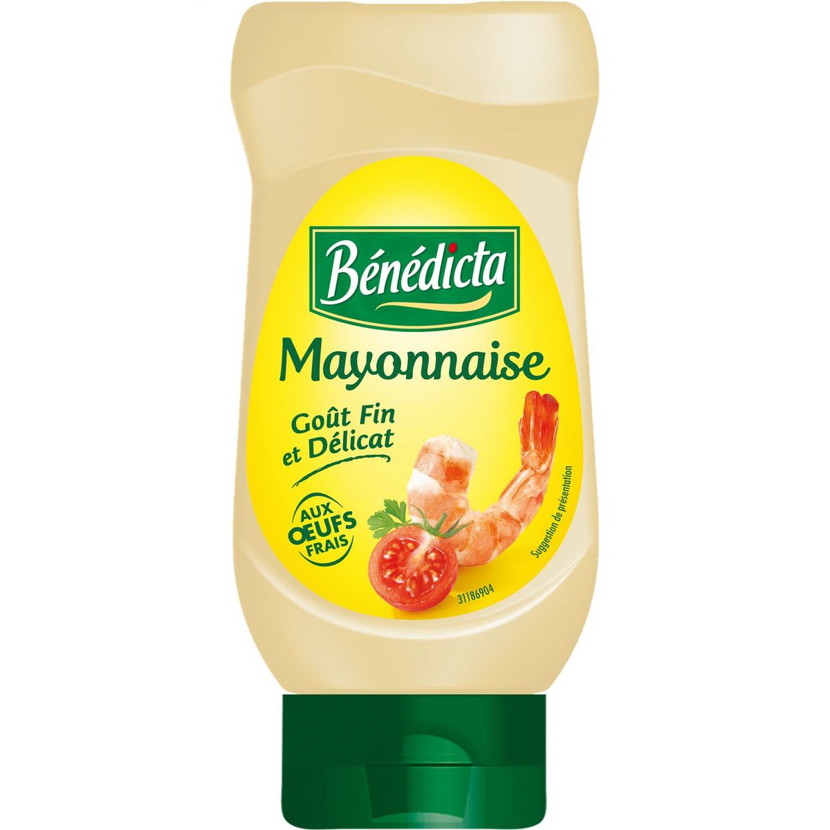BENEDICTA Mayonnaise goût fin et délicat aux œufs frais en squeeze top down 400g