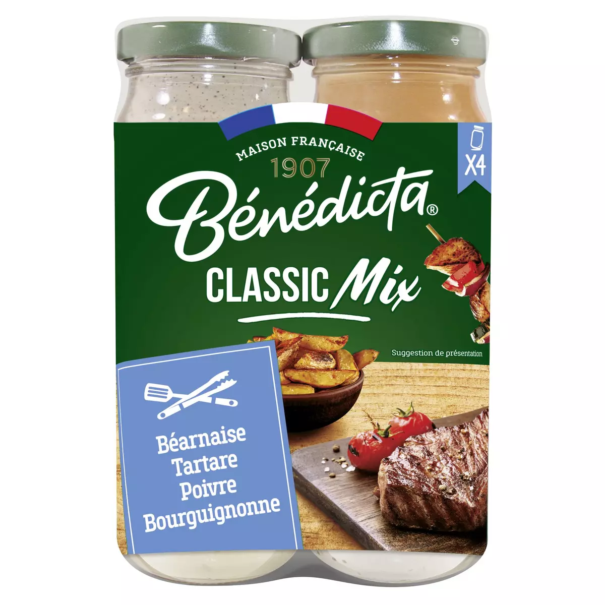 BENEDICTA Classic Mix sauce béarnaise tartare poivre et bourguignonne 4 pièces 330g