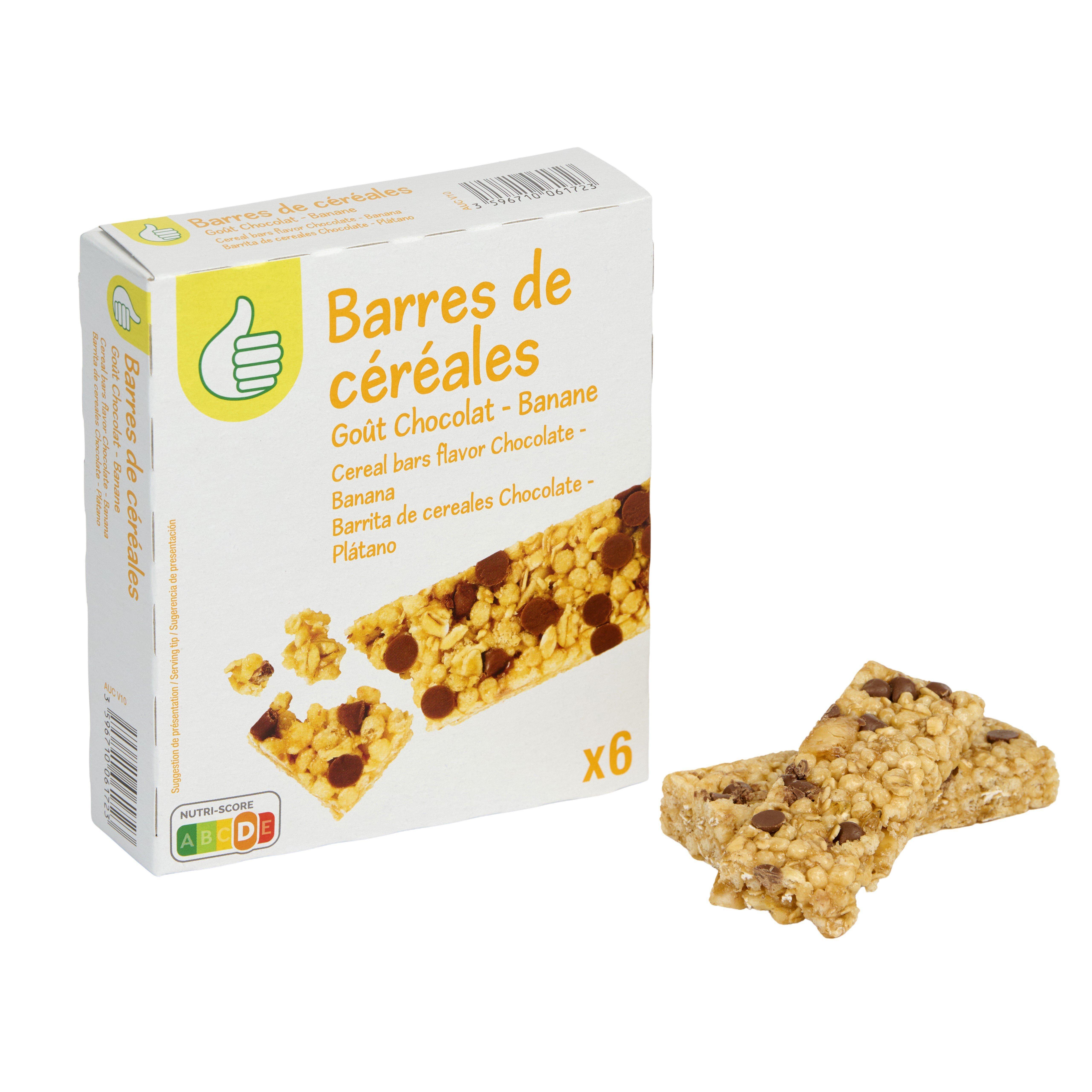 Voir la diapositive 2 : POUCE Barres de céréales goût chocolat banane 6 barres 126g