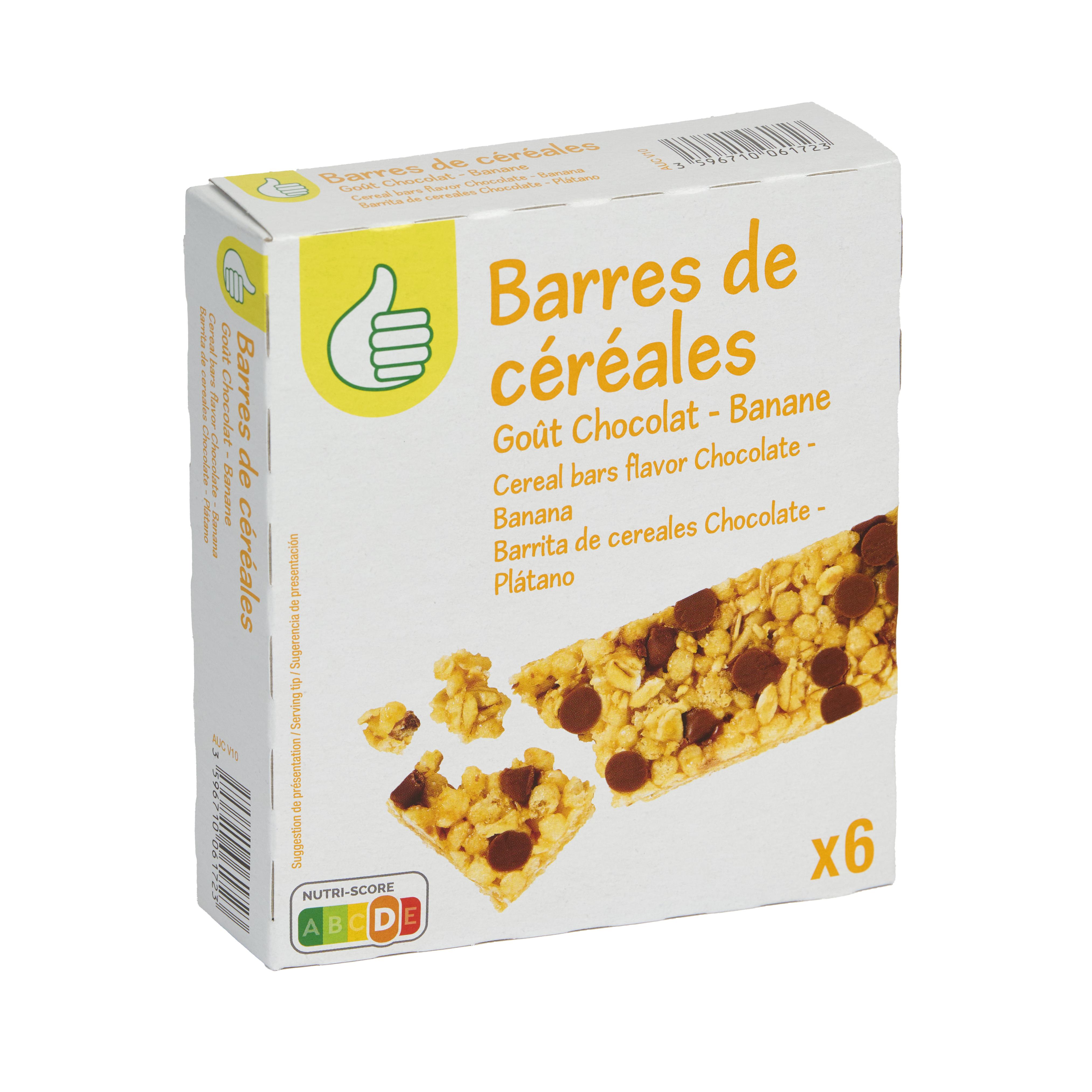 Voir la diapositive 3 : POUCE Barres de céréales goût chocolat banane 6 barres 126g