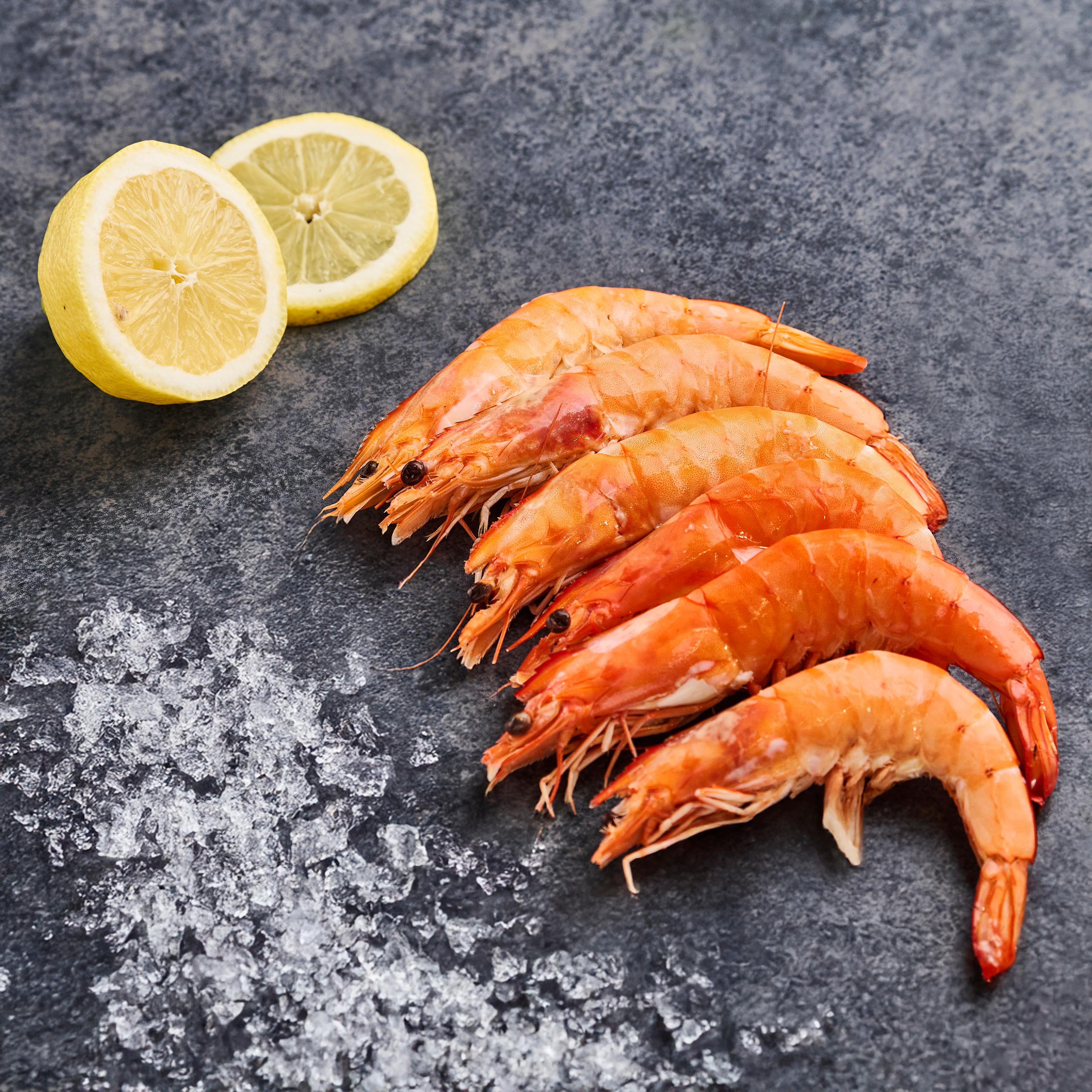 MON POISSONNIER Gambas cuites 20/30 pieces par kg 3 portions 150 g à 250 g