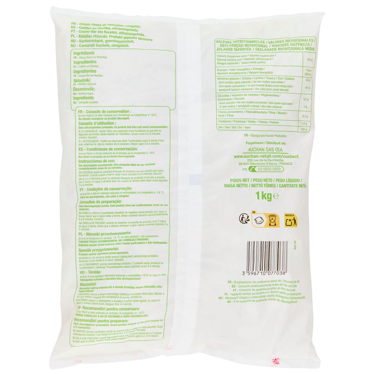 POUCE Choux-fleurs en fleurettes 5 portions 1kg