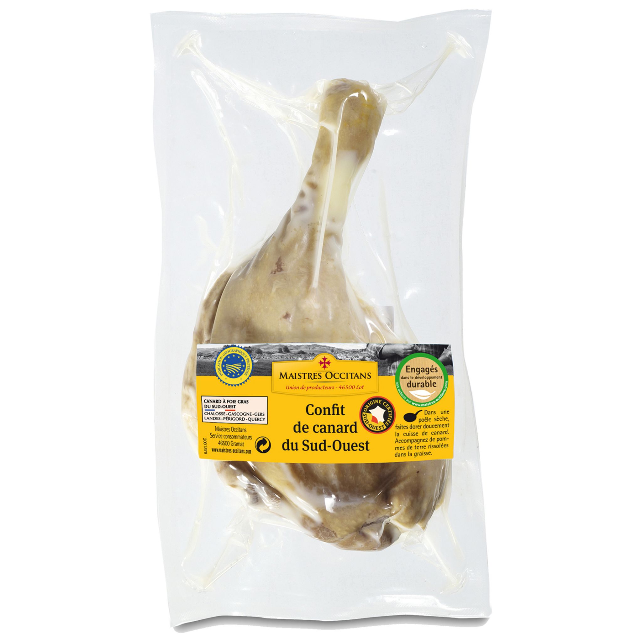 MAISTRES OCCITANS Cuisse de canard confite du Sud-Ouest 1 pièce 180g