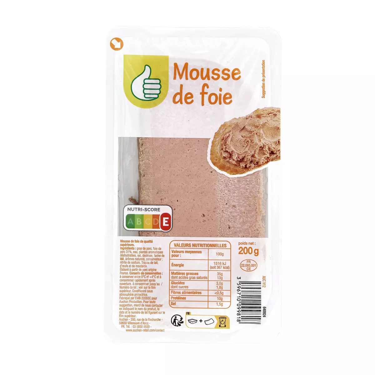 POUCE Mousse de foie 200g