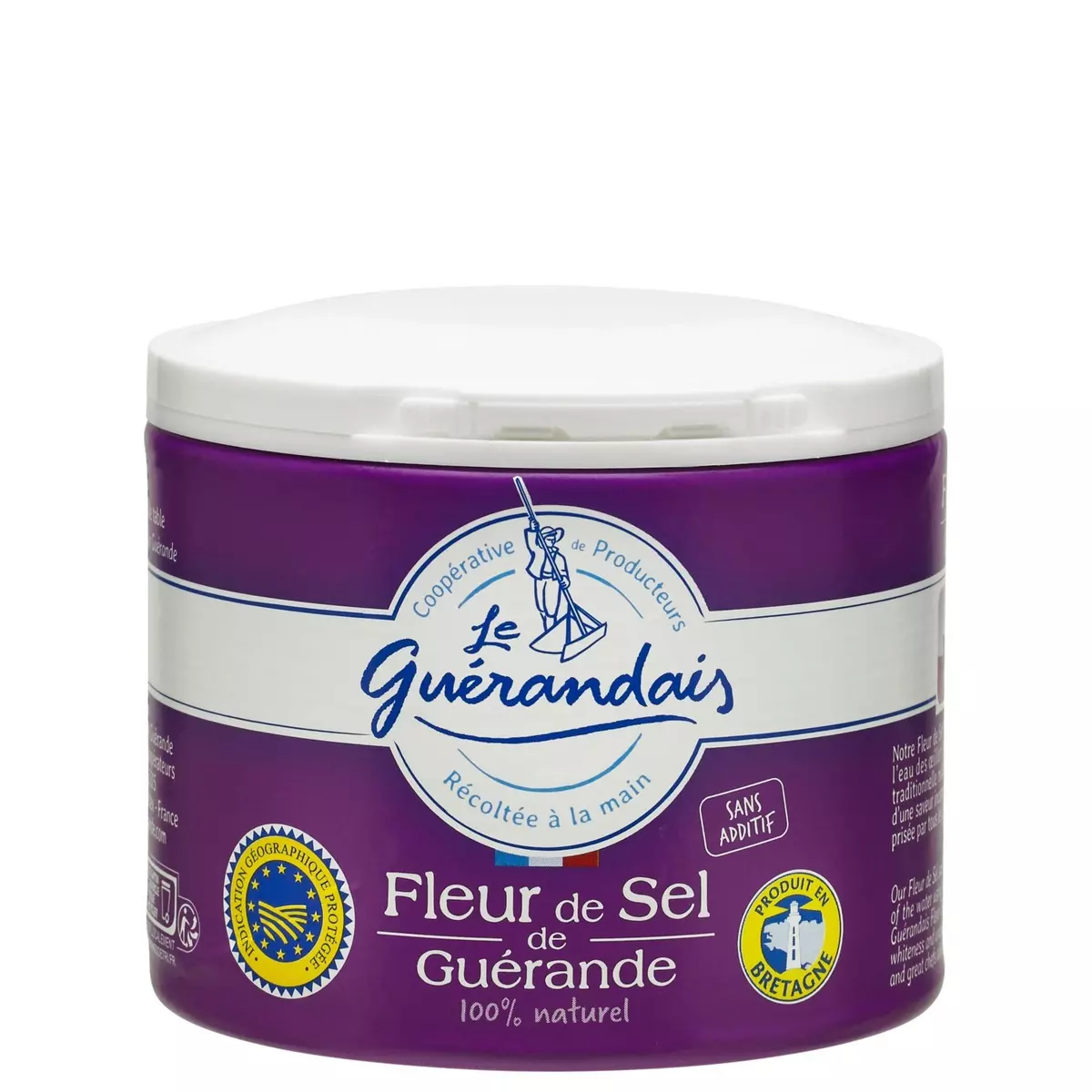 LE GUERANDAIS Fleur de sel de Guérande 100% naturelle Bretagne IGP 125g pas  cher 