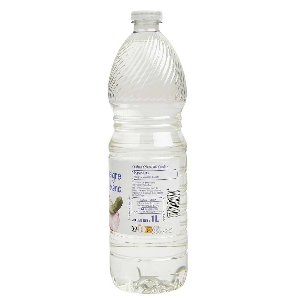 POUCE Vinaigre d'alcool blanc 8% d'acidité 1l