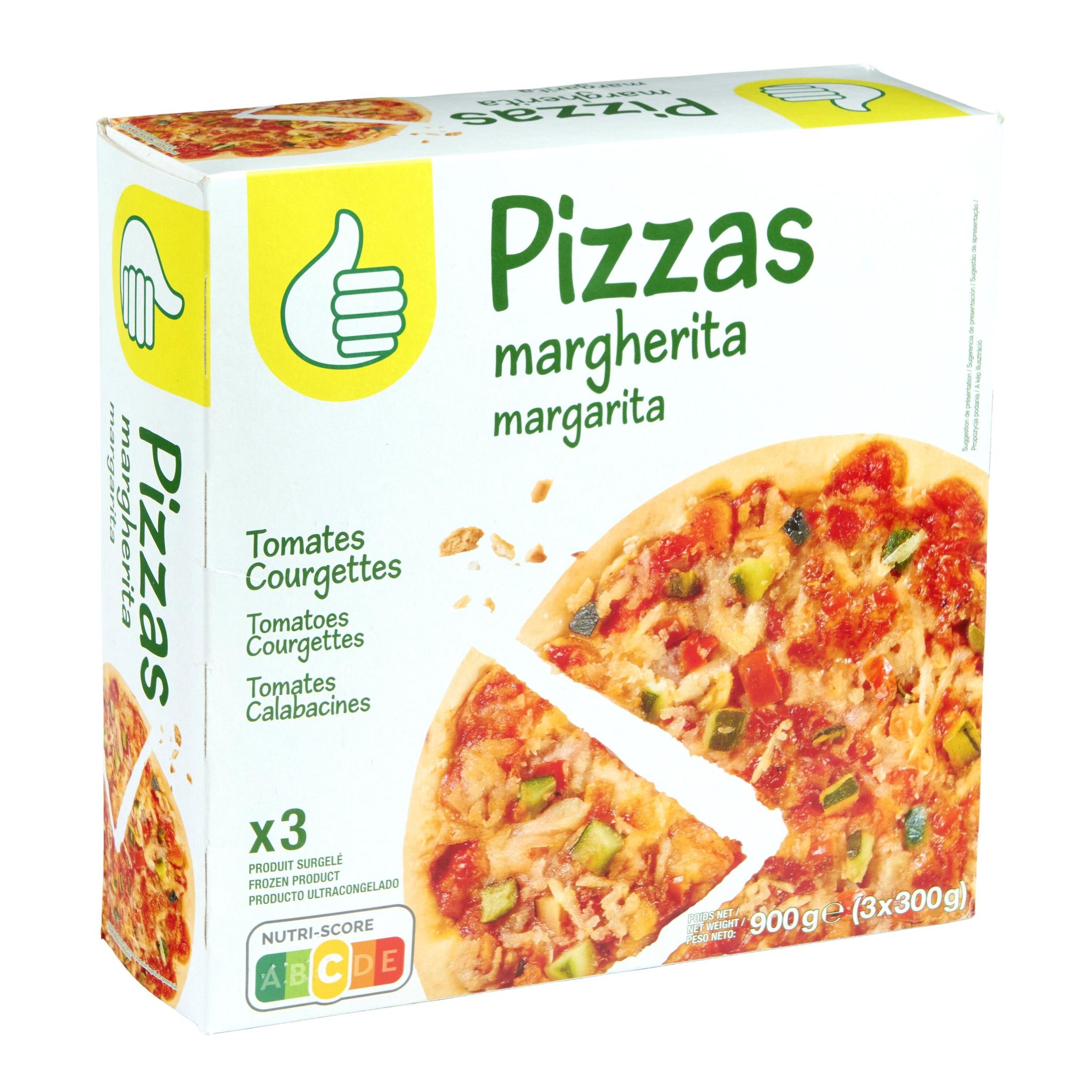 Voir la diapositive 2 : POUCE Pizza margherita 3 pièces 3x300g