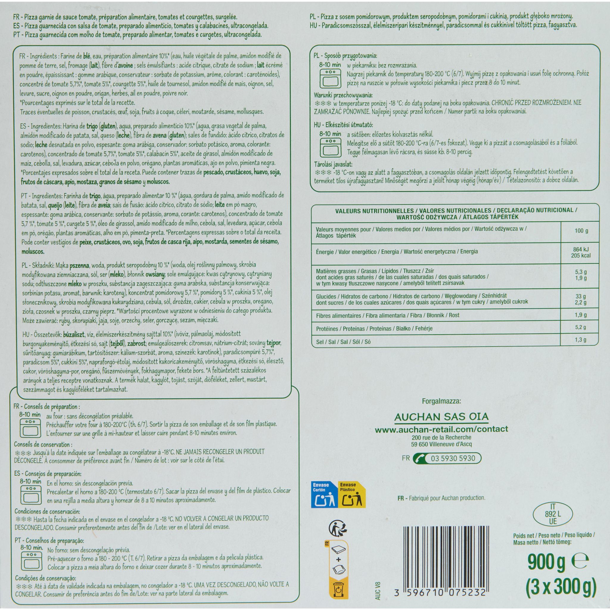 Voir la diapositive 3 : POUCE Pizza margherita 3 pièces 3x300g