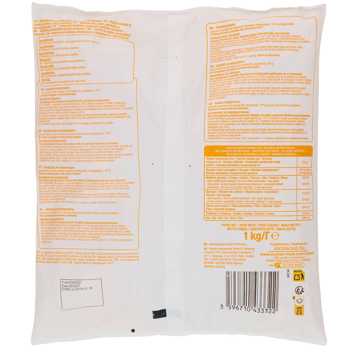 POUCE Pommes de terre rissolées 1kg