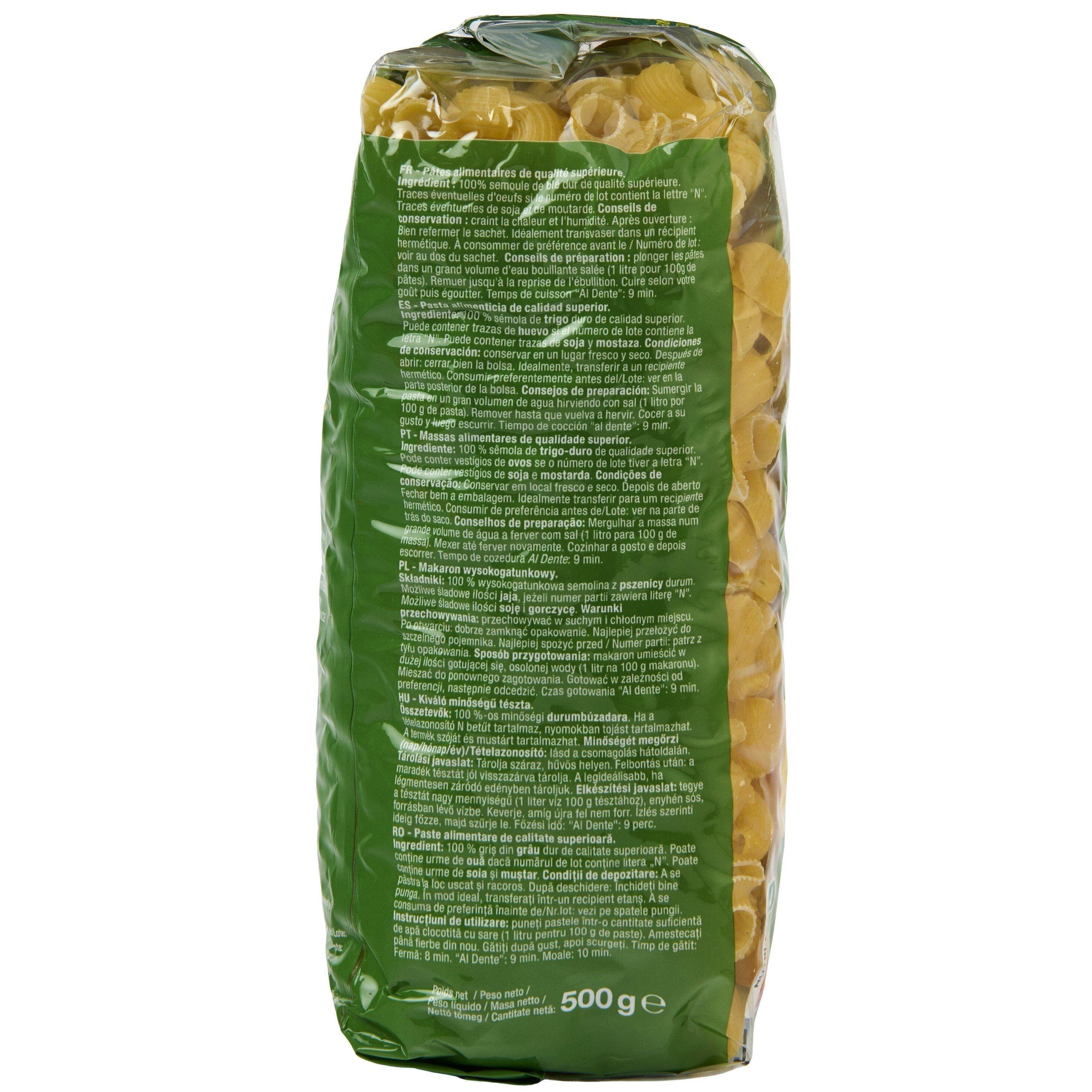 Voir la diapositive 3 : AUCHAN Pipe Rigate Coudes rayés 500g