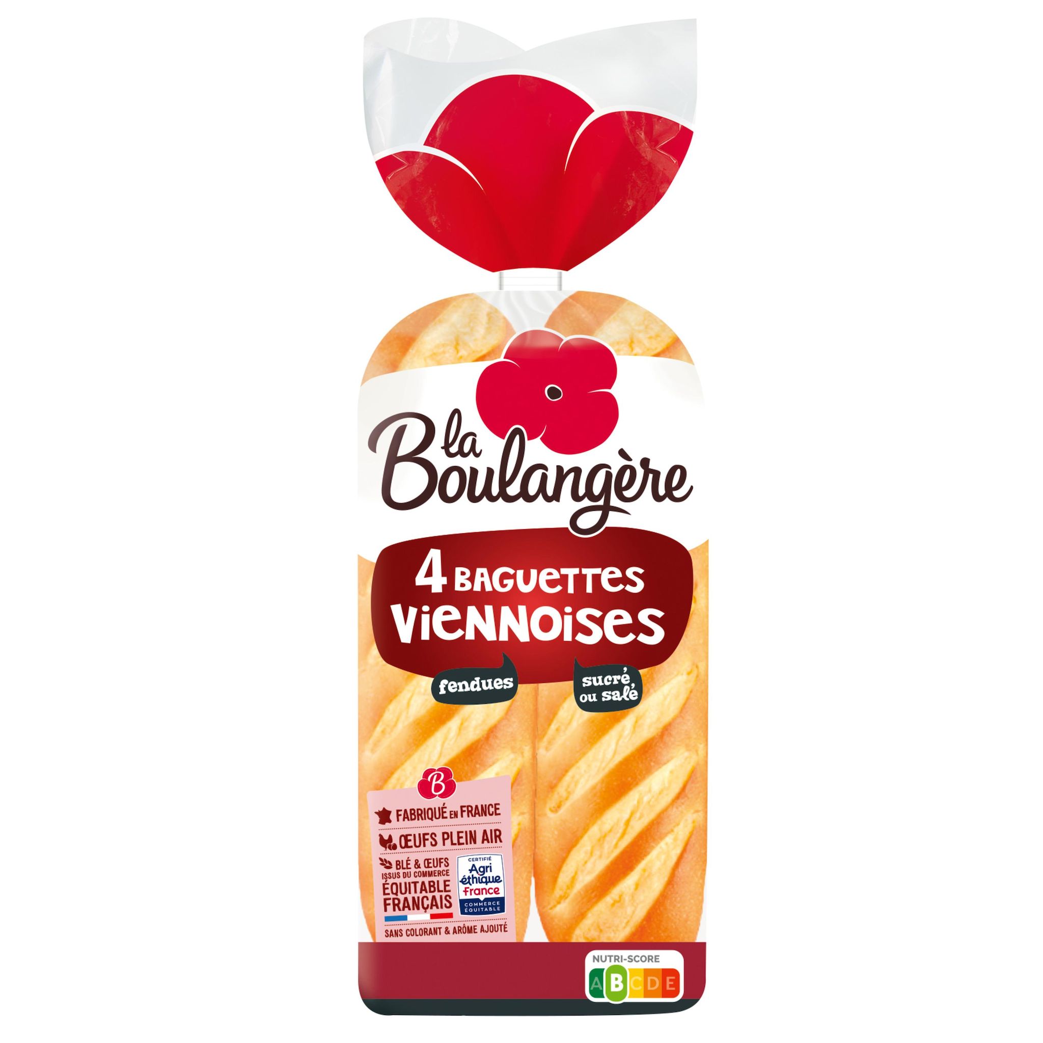 Voir la diapositive 2 : LA BOULANGERE Baguettes viennoises 4 pièces 340g