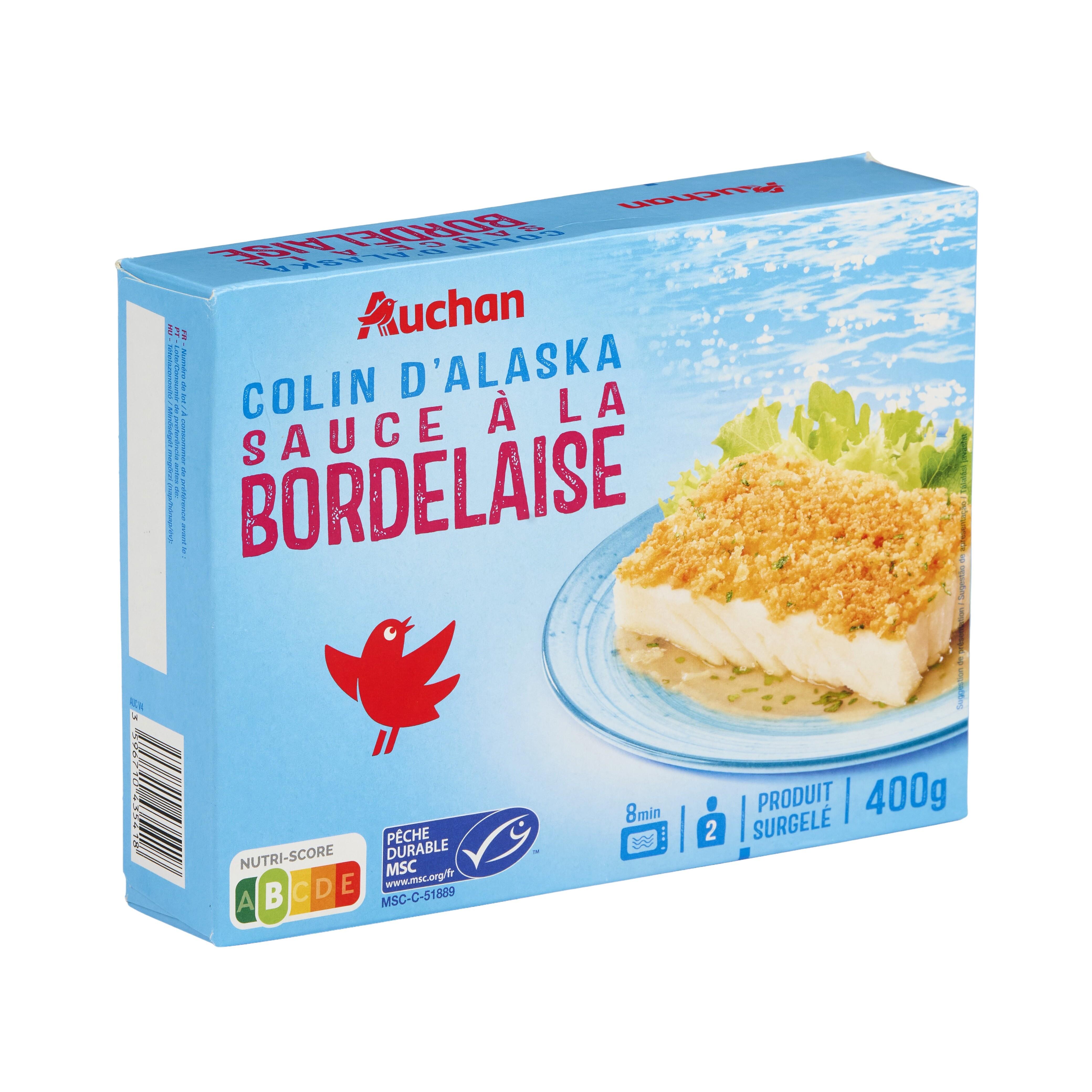 Voir la diapositive 4 : AUCHAN Colin d'Alaska sauce à la Bordelaise MSC 2 portions 400g