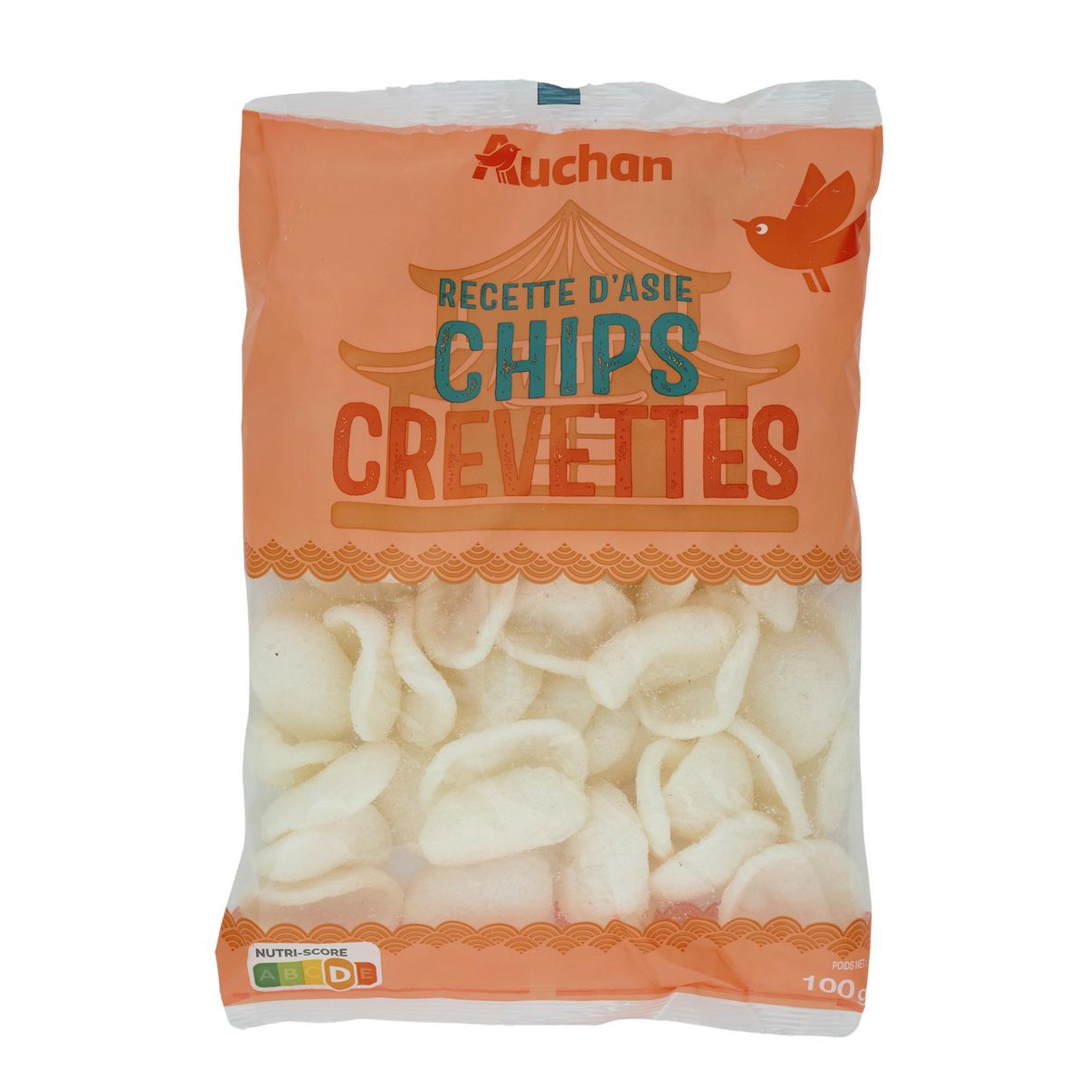 AUCHAN Chips de crevettes 4 portions 100g