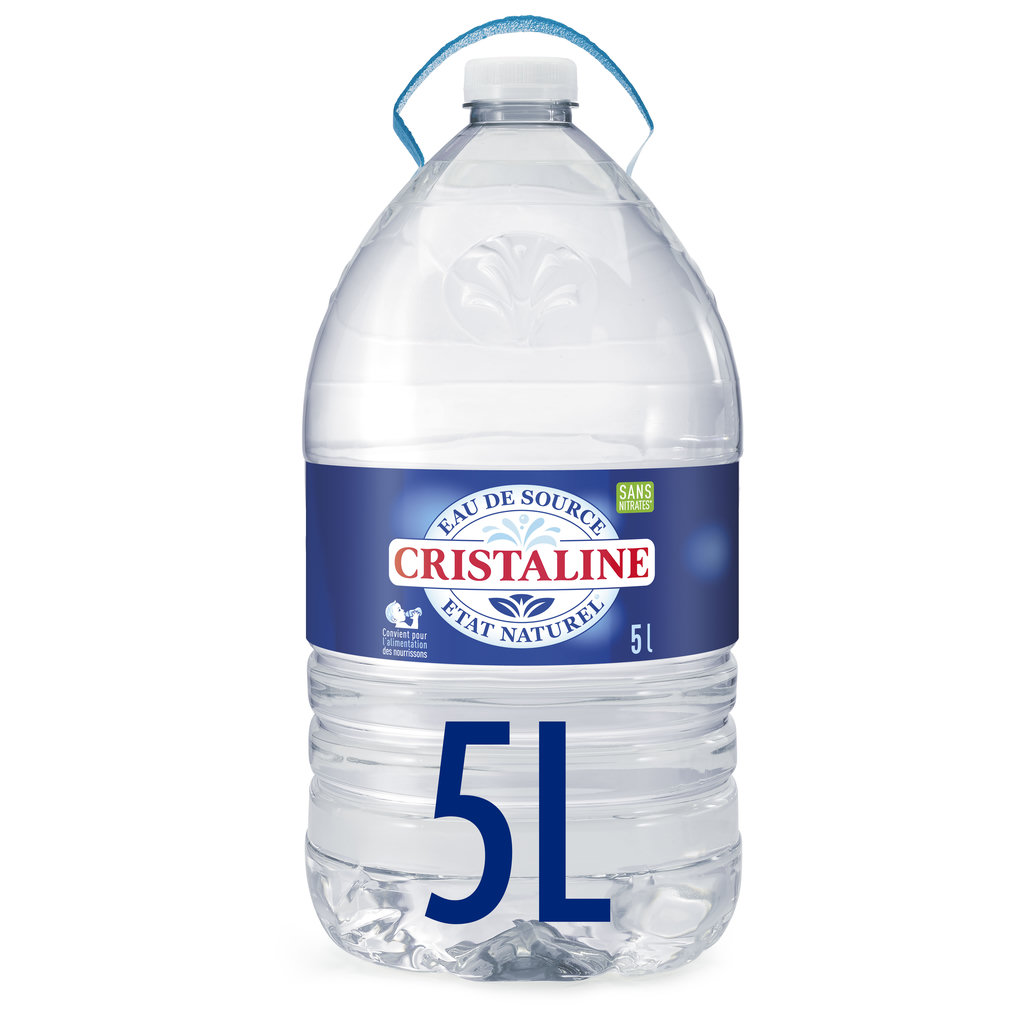 CRISTALINE Eau de source plate bidon de 5l