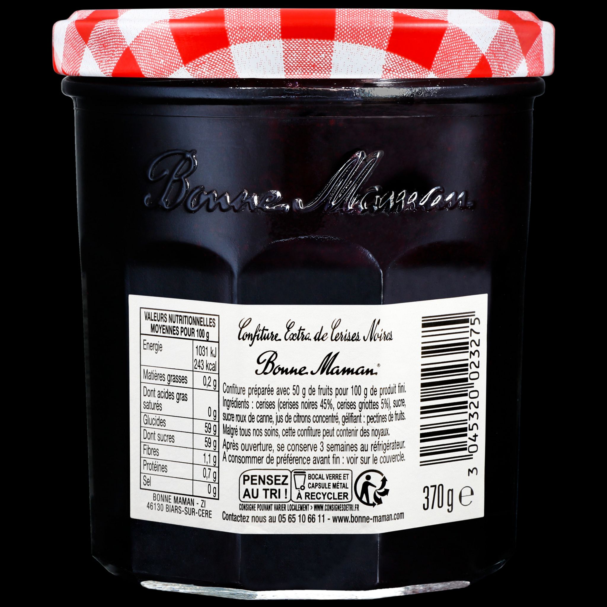 Voir la diapositive 3 : BONNE MAMAN Confiture de cerises noires 370g