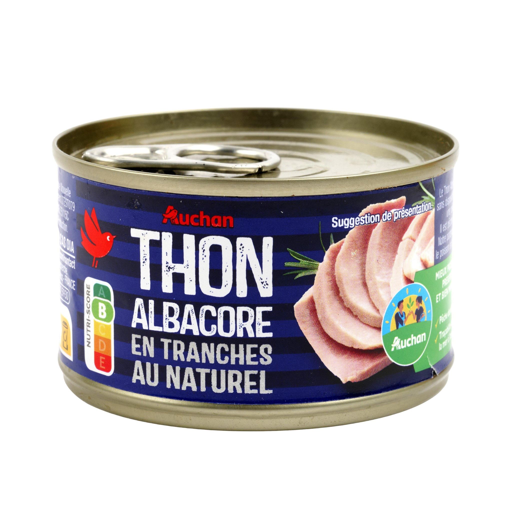 Voir la diapositive 2 : AUCHAN CULTIVONS LE BON thon albacore en tranches au naturel 93g