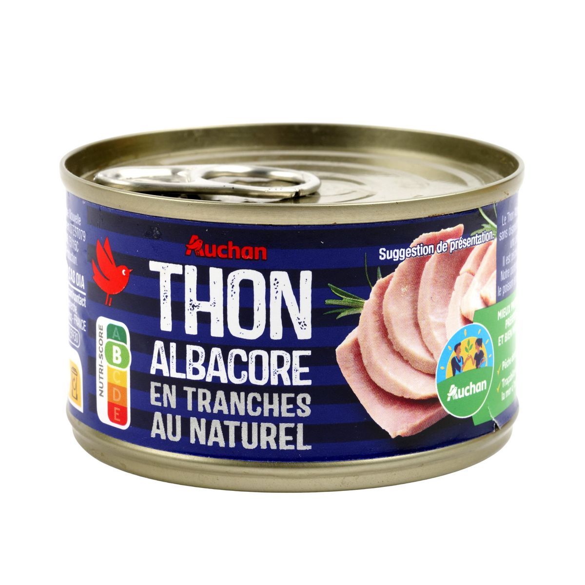 AUCHAN CULTIVONS LE BON thon albacore en tranches au naturel 93g
