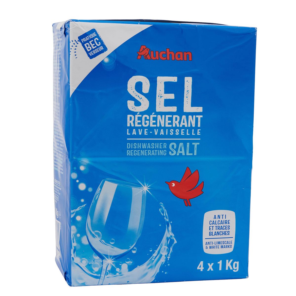 AUCHAN Sel régénérant lave-vaisselle 4x1kg
