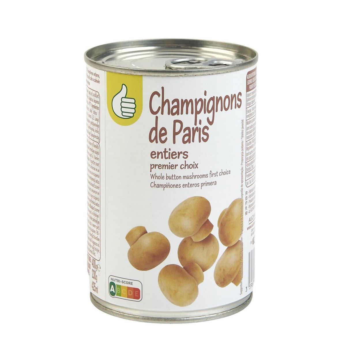 POUCE Champignons de Paris entiers au naturel 1er choix 230g