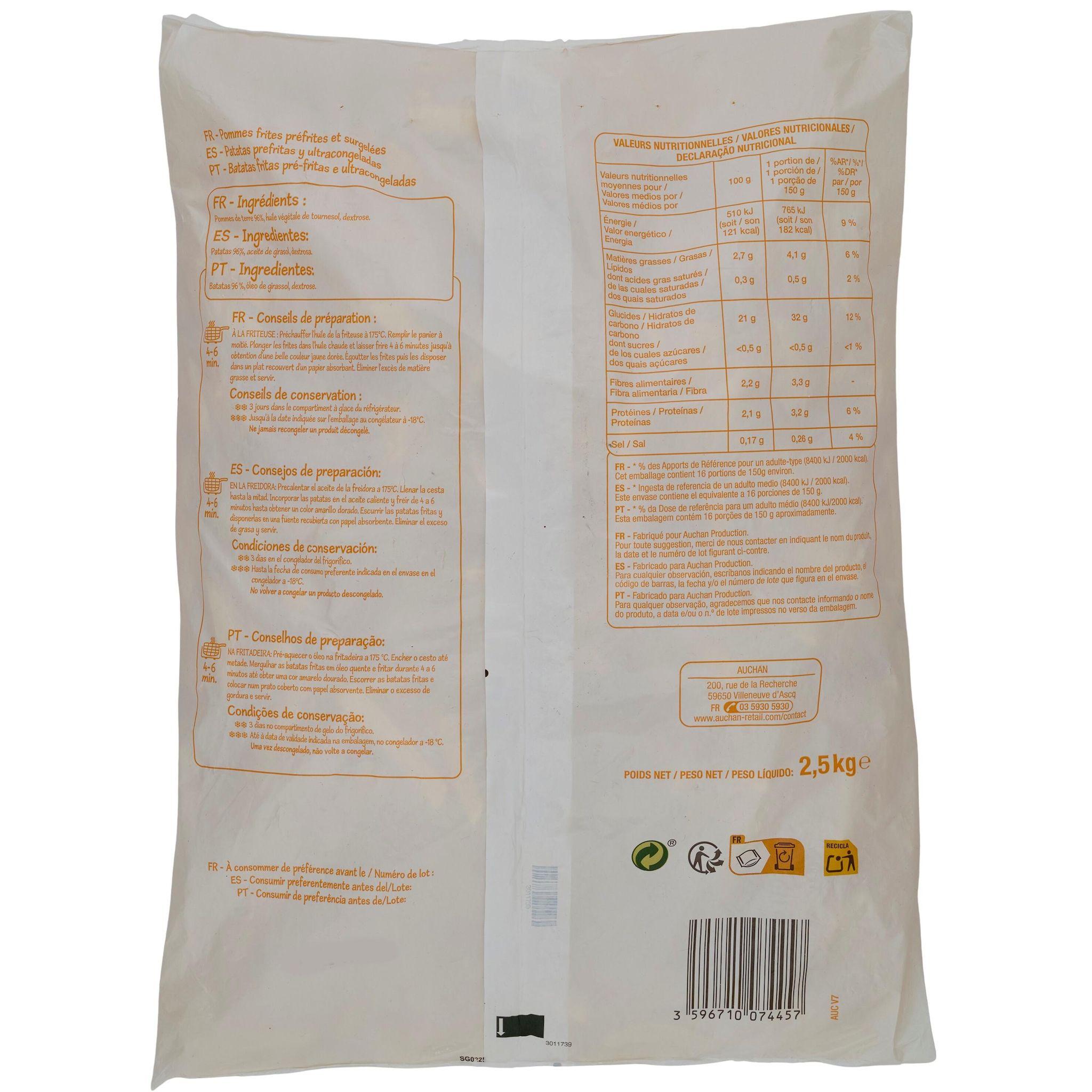 Voir la diapositive 3 : POUCE Frites 2,5kg