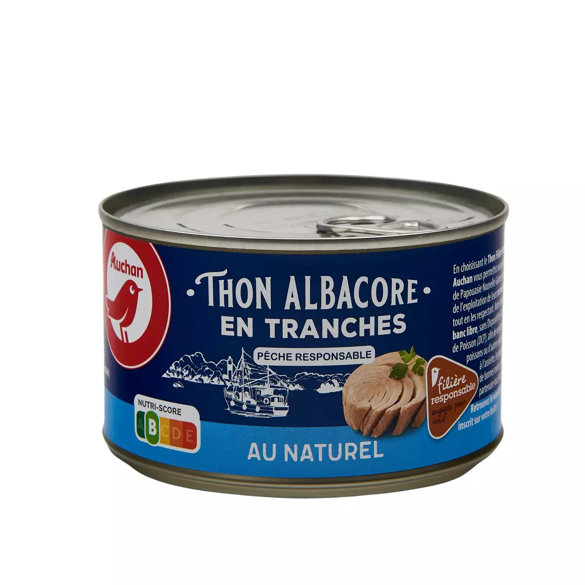 AUCHAN CULTIVONS LE BON thon albacore en tranches au naturel 280g
