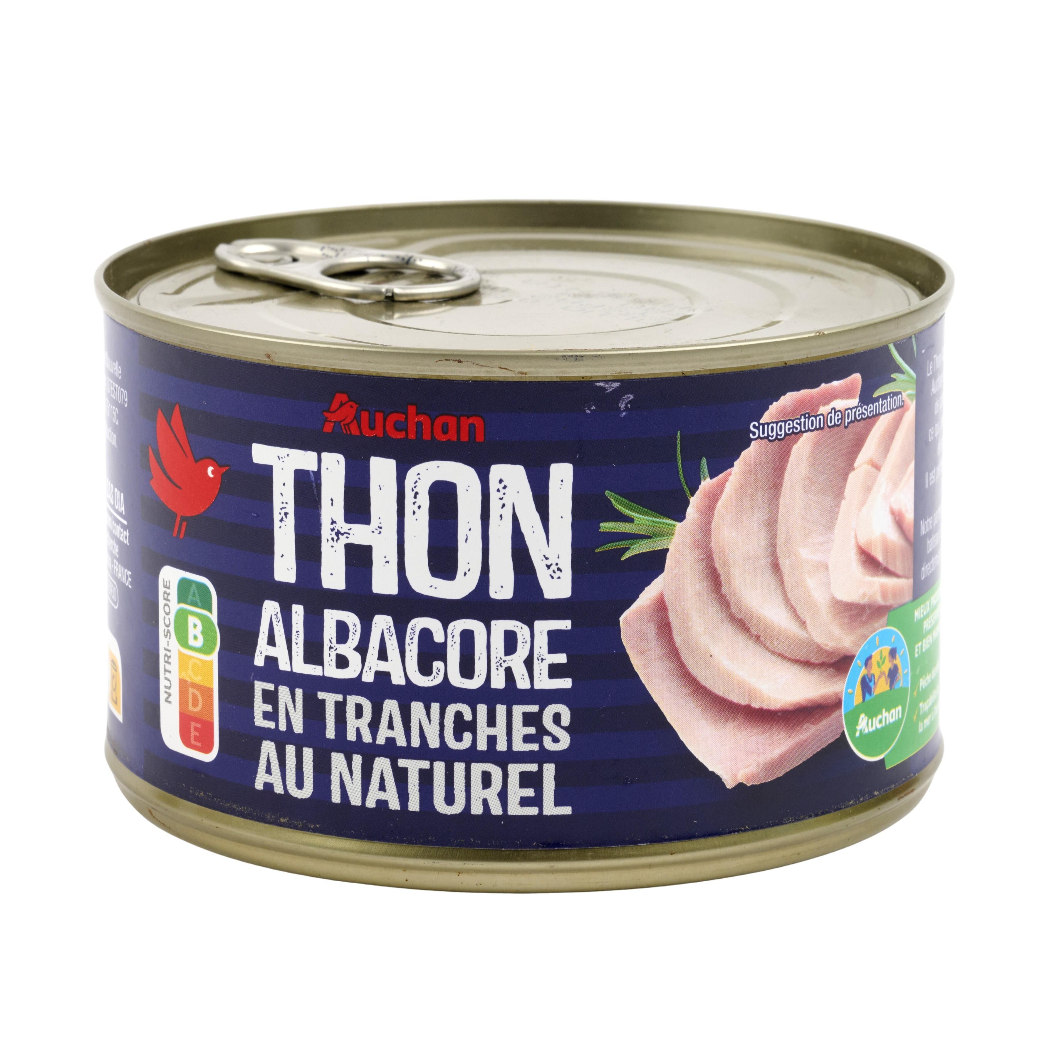 Voir la diapositive 4 : AUCHAN CULTIVONS LE BON thon albacore en tranches au naturel 280g