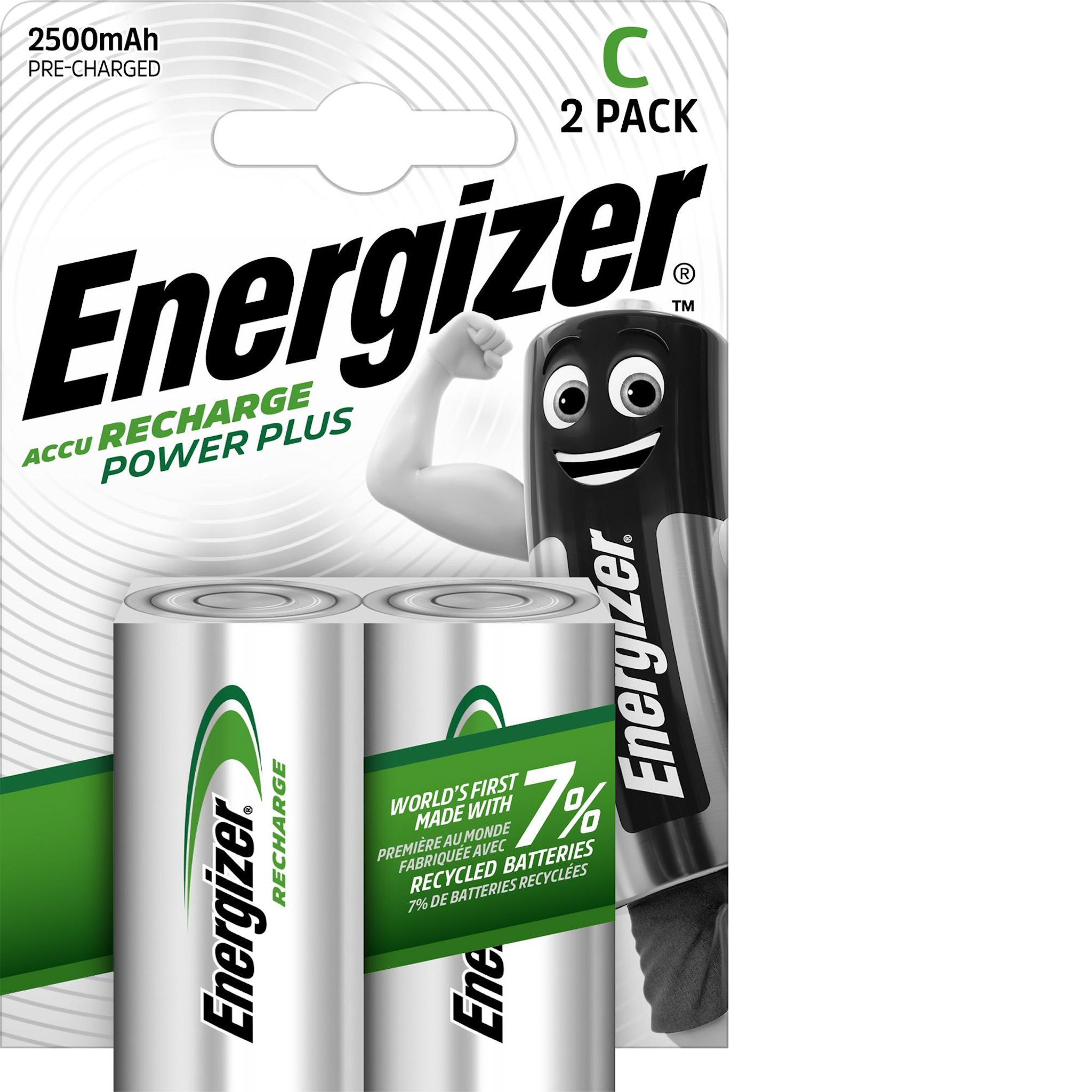 ENERGIZER 2 piles power plus C 2500 mAh
