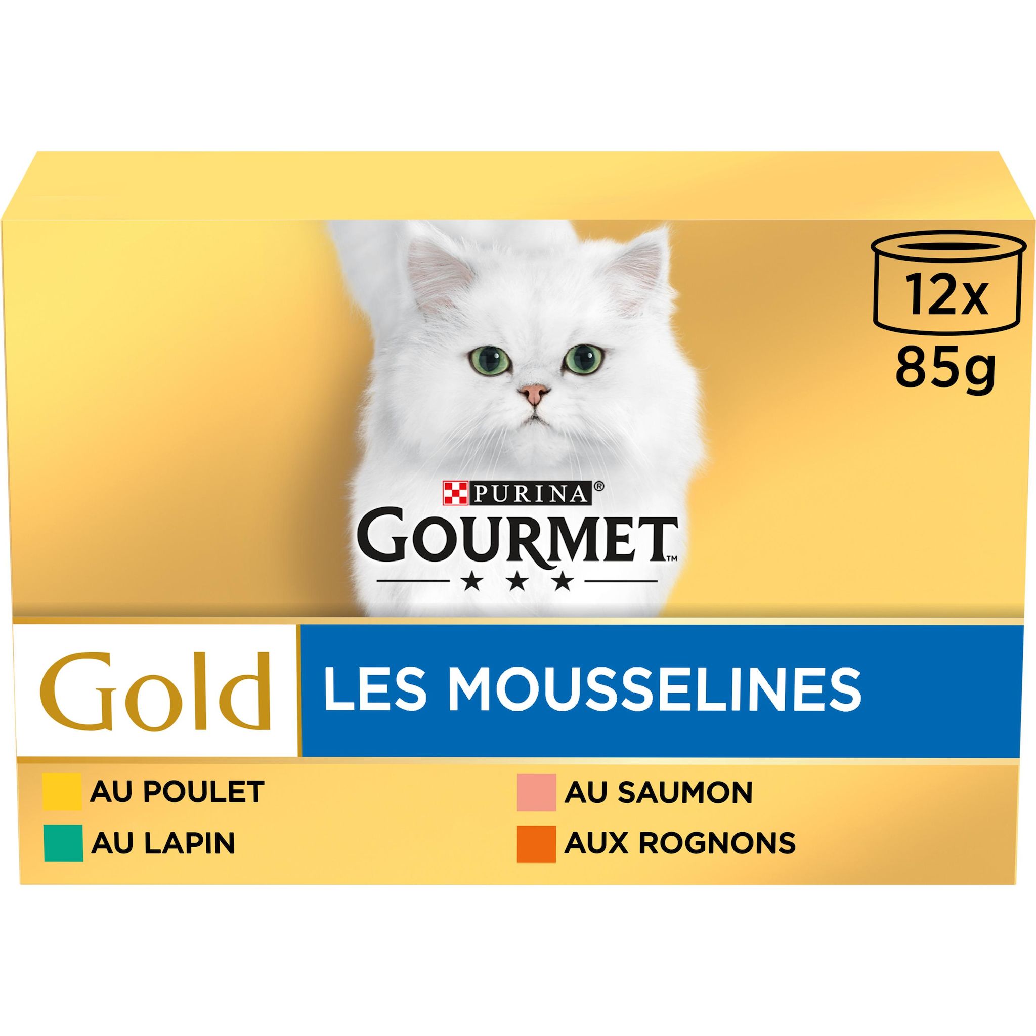 Voir la diapositive 2 : GOURMET Gold Boîtes les mousselines mousse à la viande et au poisson pour chat 12 boîtes 12x85g