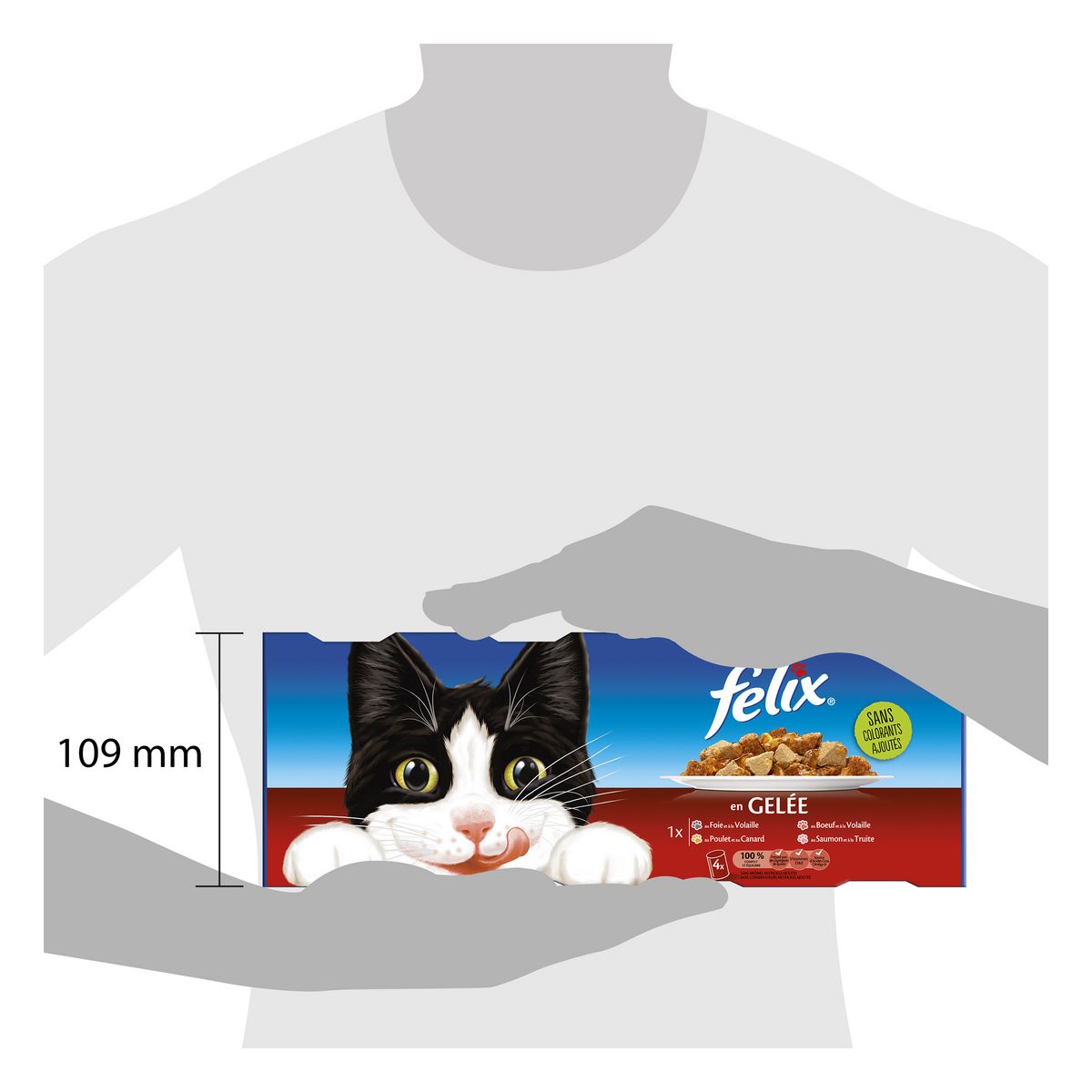 FELIX Boîtes émincés en gelée viandes poissons pour chat 4x400g