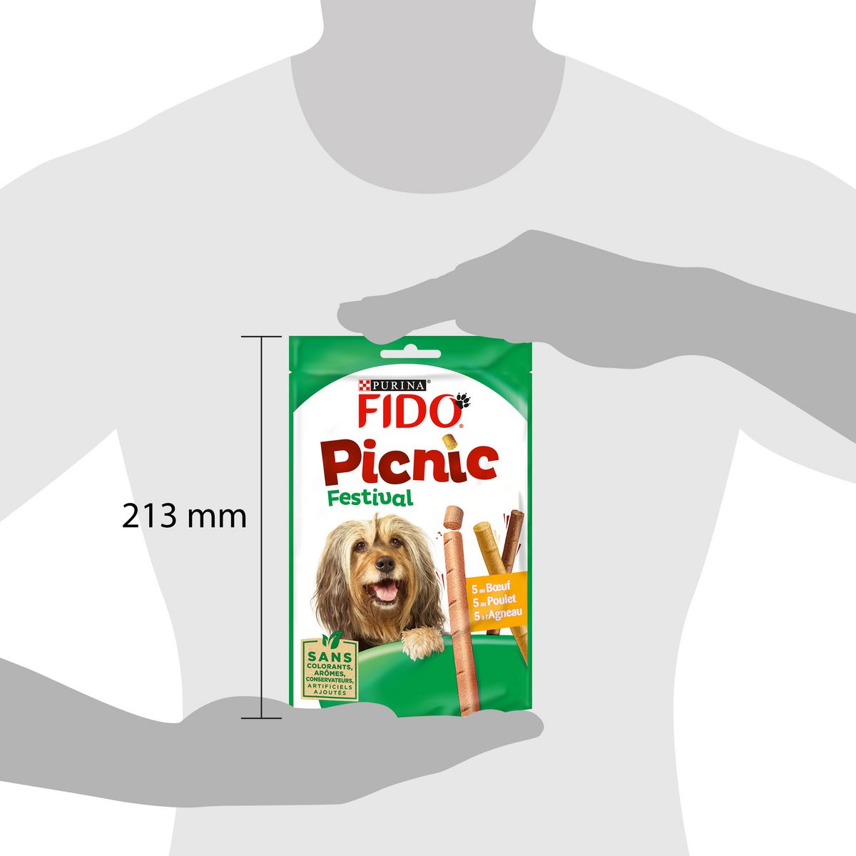 FIDO Friandises picnic boeuf poulet agneau pour chien 15 sticks 126g