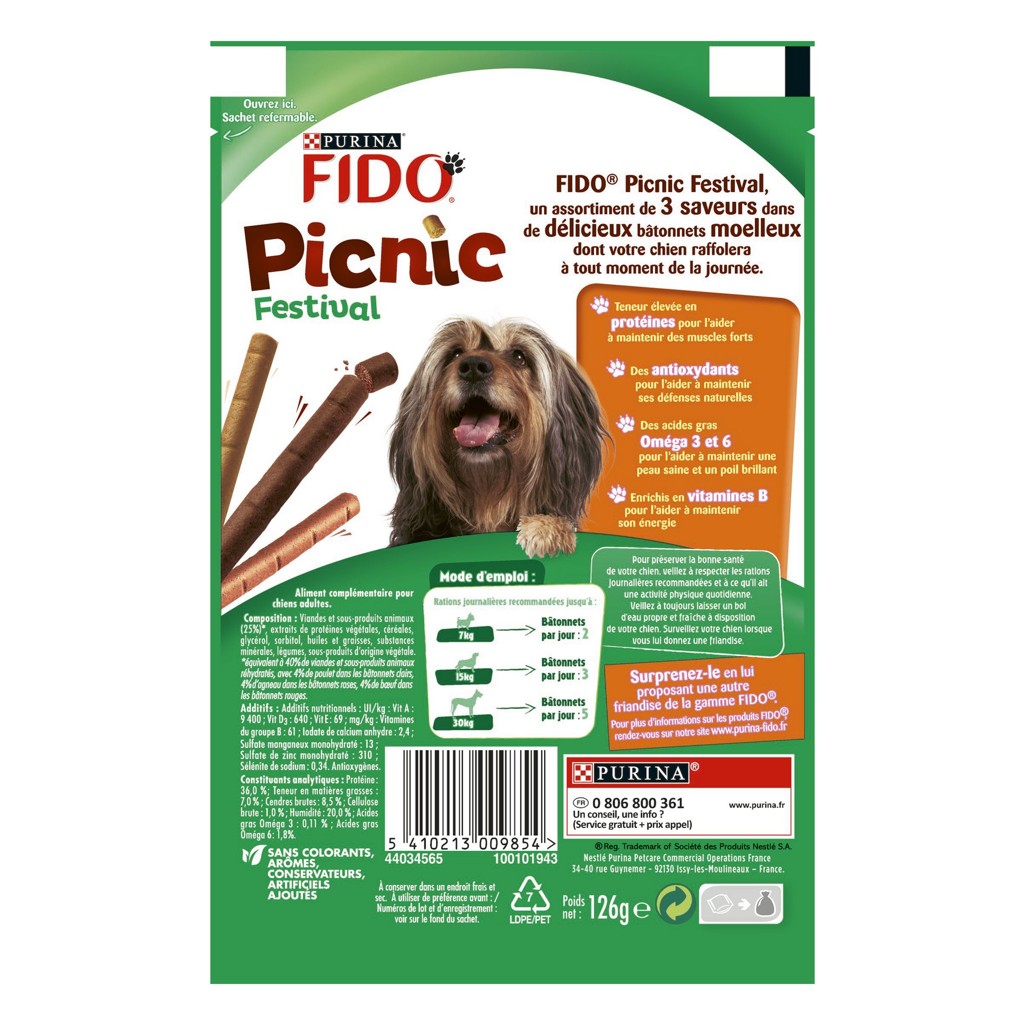 Voir la diapositive 10 : FIDO Friandises picnic boeuf poulet agneau pour chien 15 sticks 126g