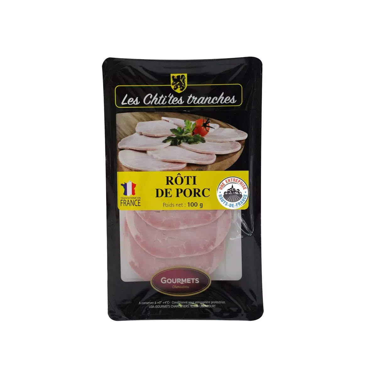 GOURMETS CHARCUTIERS Les Chti'tes tranches Rôti de porc 100g