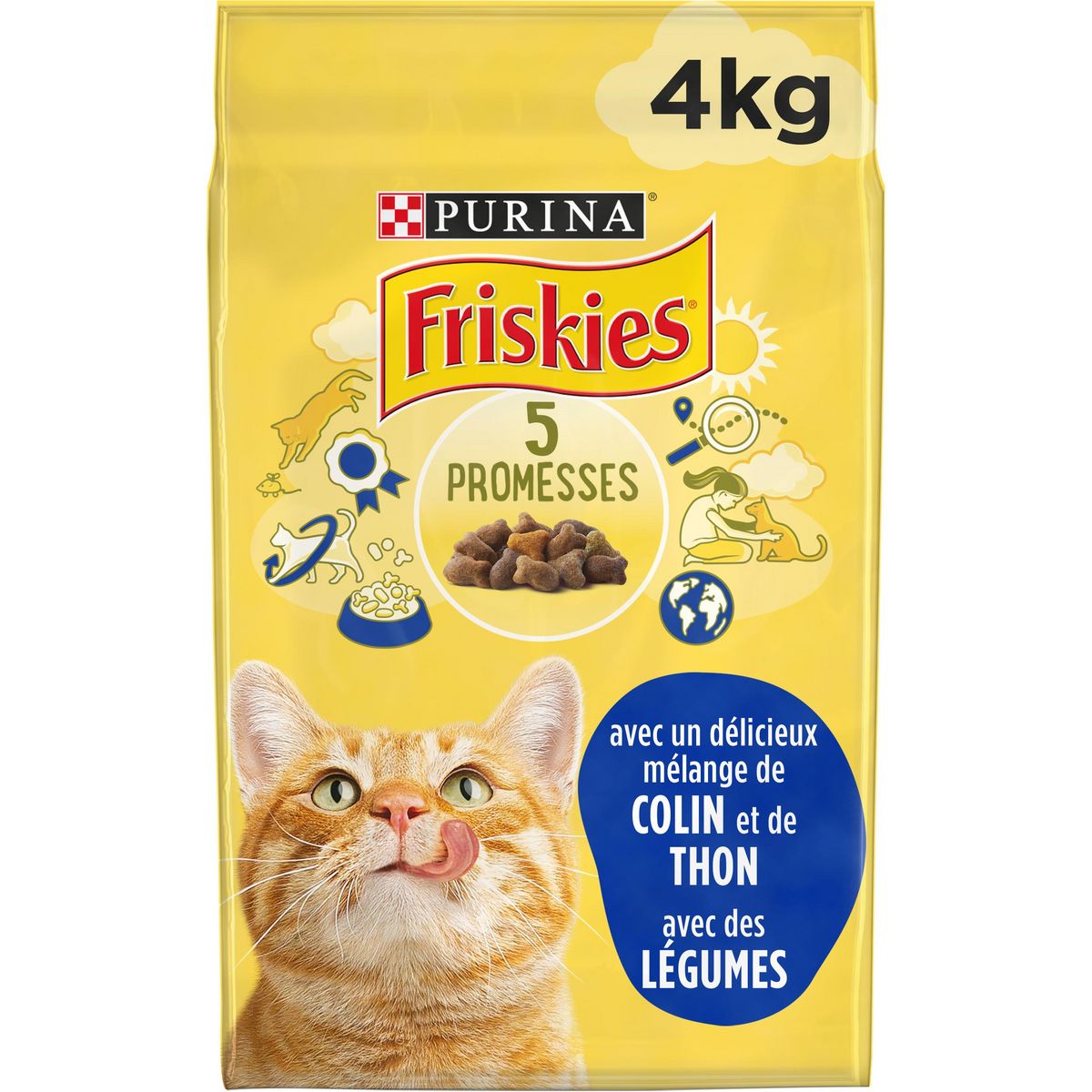 FRISKIES Croquettes au colin et légumes pour chat 4kg