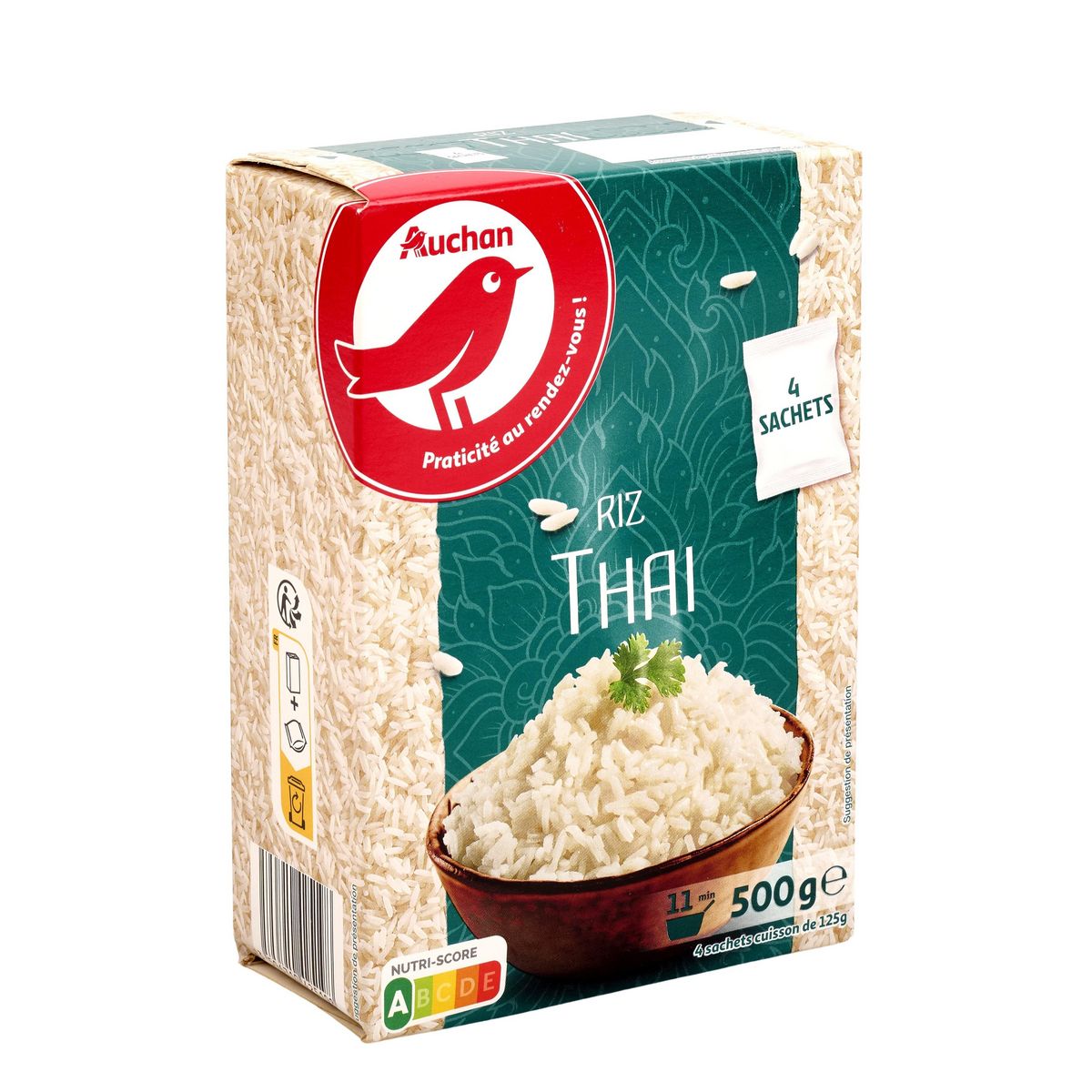 AUCHAN Riz thaï 4 sachets 500g