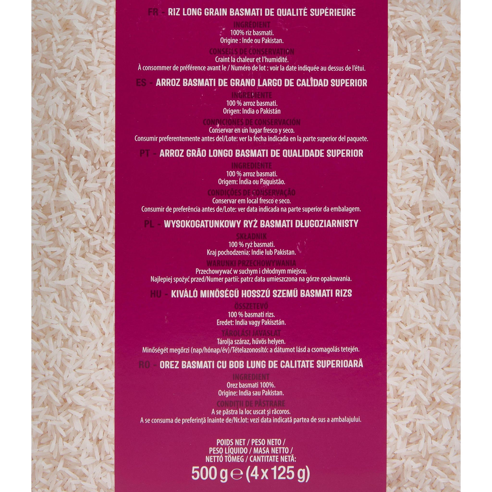 Voir la diapositive 2 : AUCHAN Riz basmati sachets cuisson prêt en 11 min 4 sachets 500g