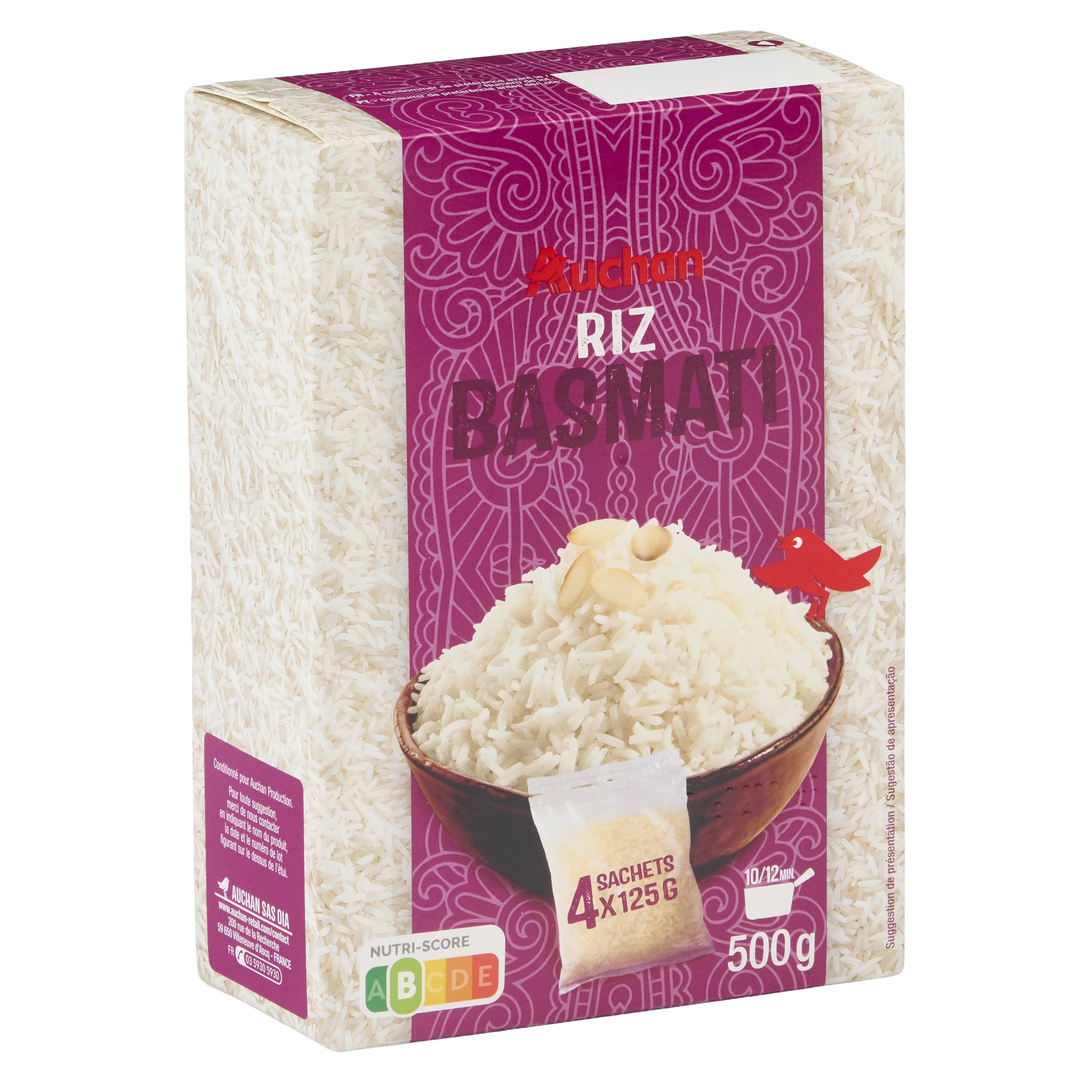 Voir la diapositive 3 : AUCHAN Riz basmati sachets cuisson prêt en 11 min 4 sachets 500g