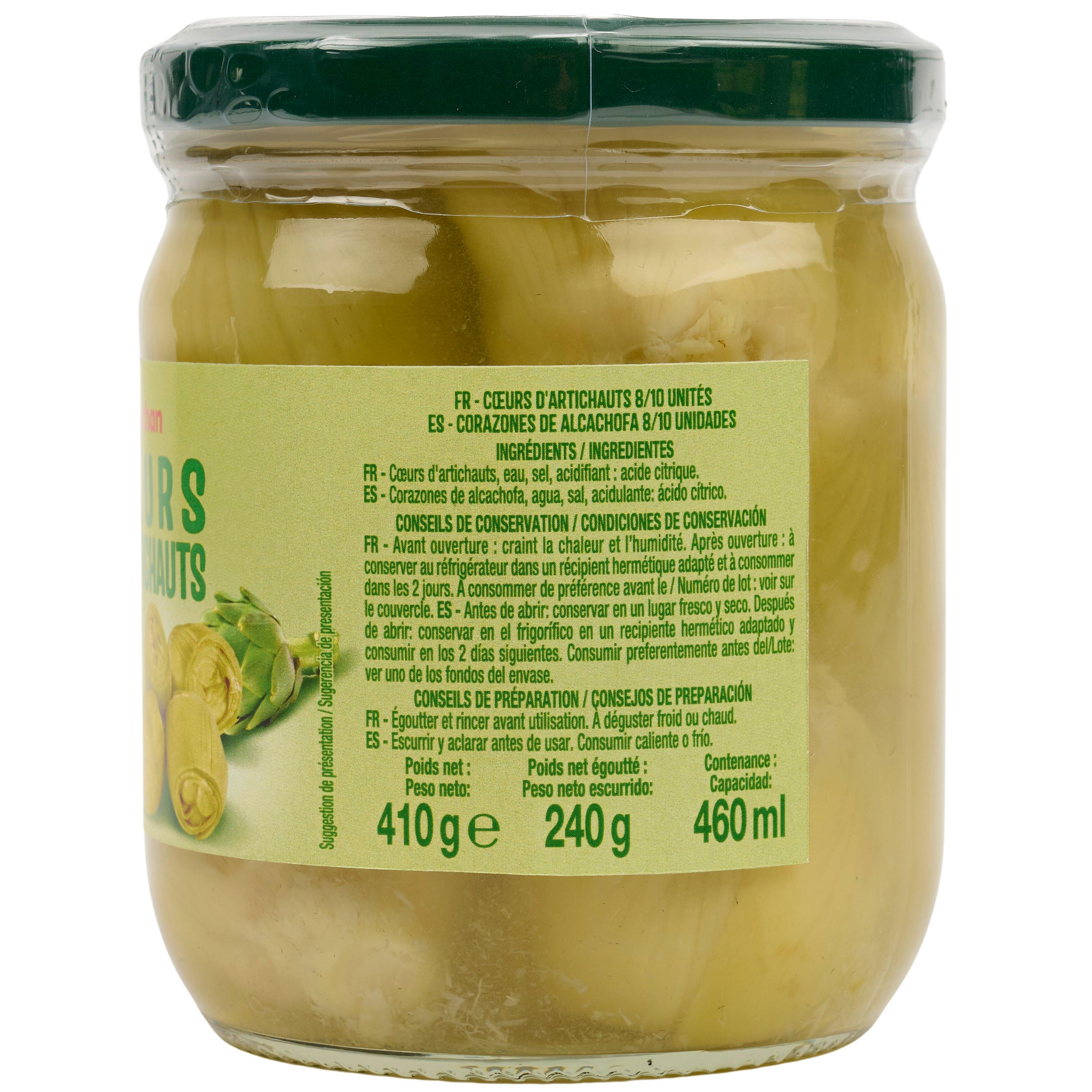 Voir la diapositive 3 : AUCHAN Coeurs d'artichauts en bocal 225g