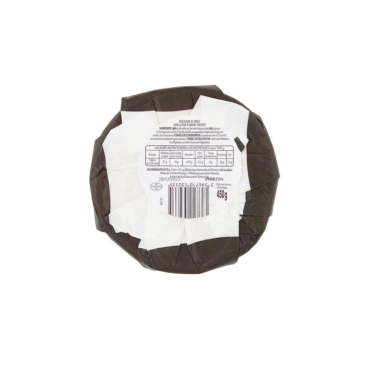 AUCHAN TERROIR Reblochon de Savoie AOP fruité 450g