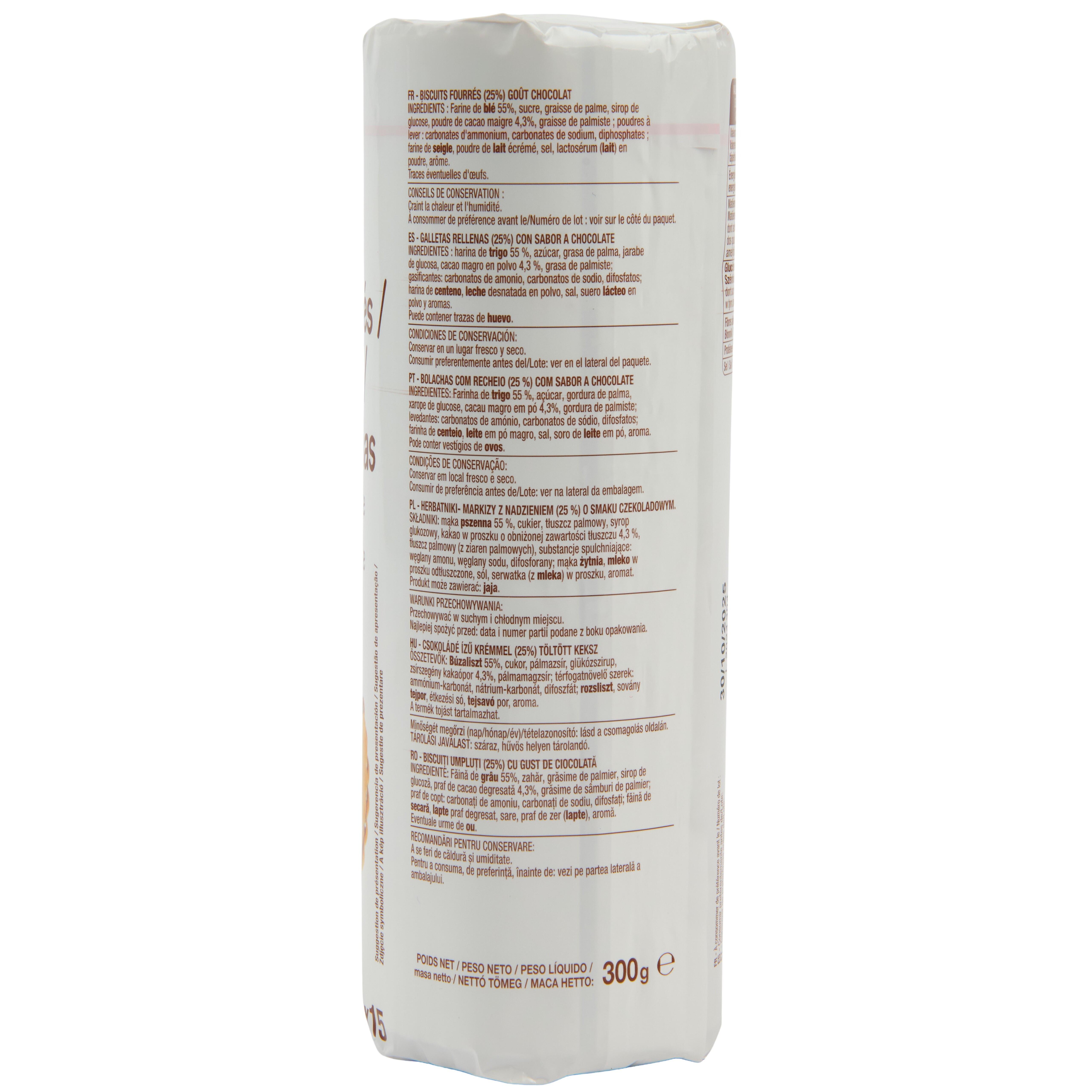 Voir la diapositive 3 : POUCE Goûters fourrés ronds au chocolat 15 biscuits 300g