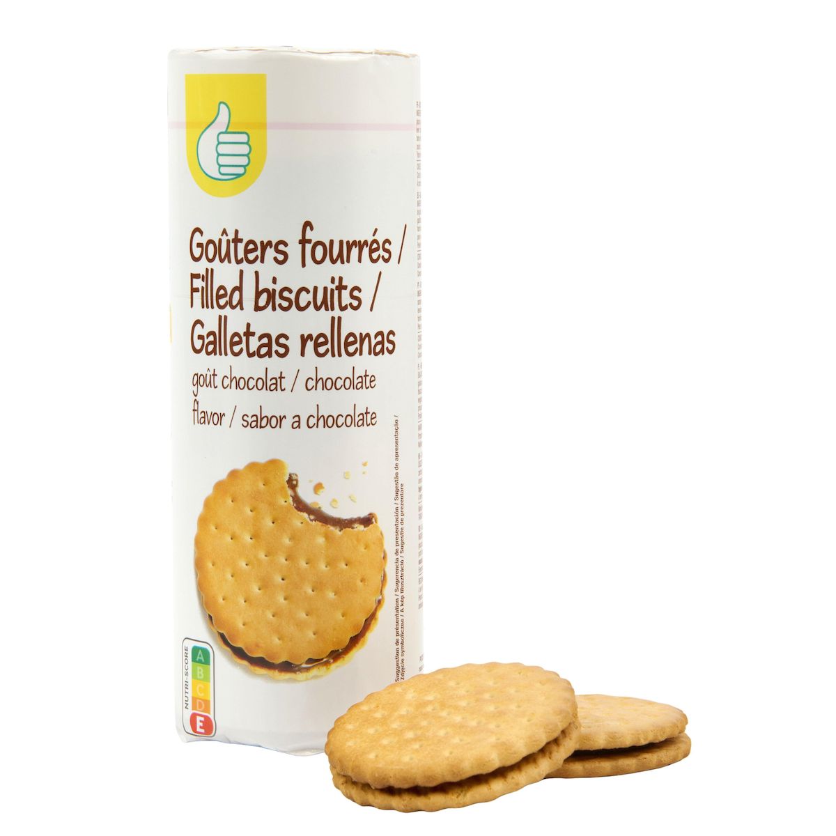 POUCE Goûters fourrés ronds au chocolat 15 biscuits 300g
