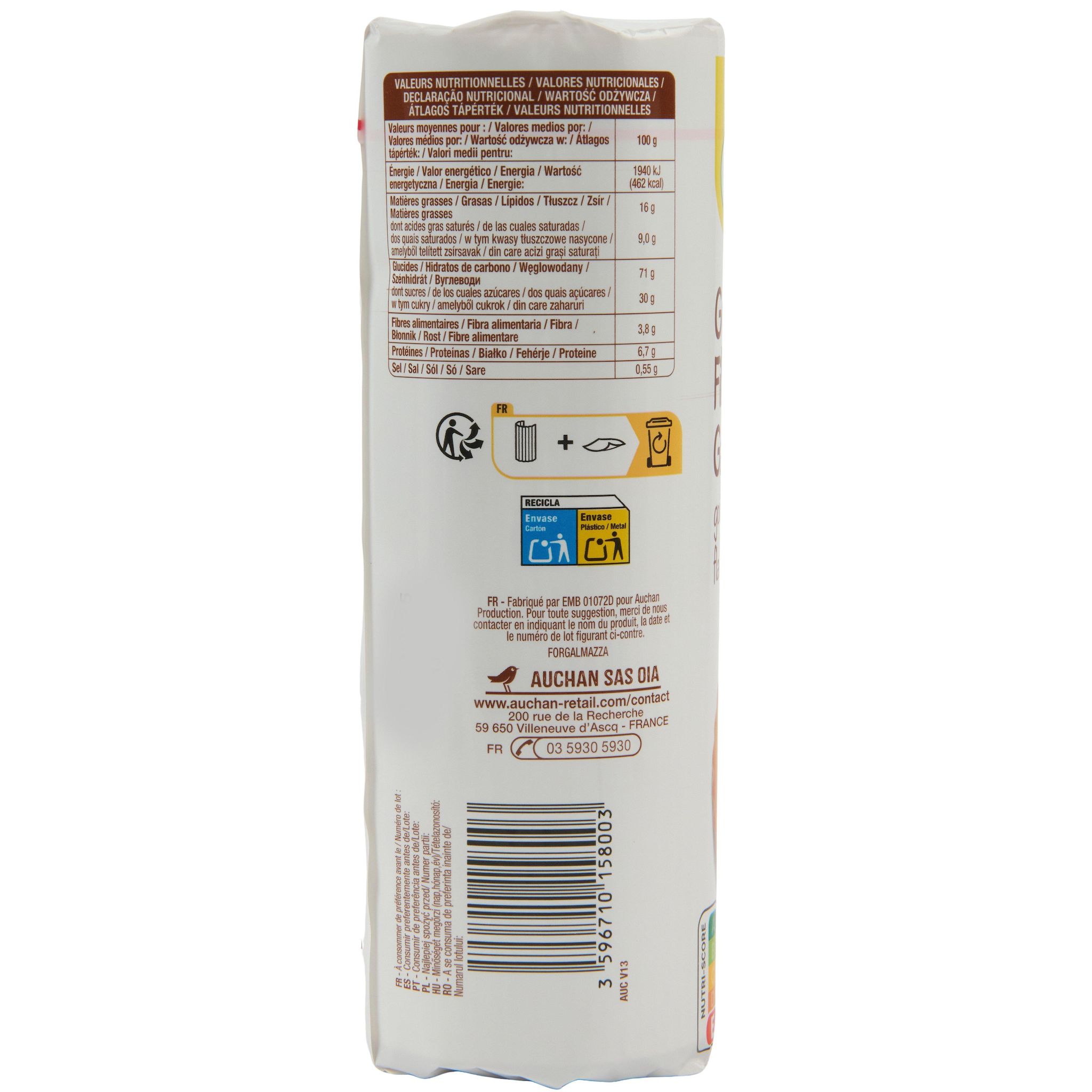 Voir la diapositive 3 : POUCE Goûters fourrés ronds au chocolat 3x15 biscuits 3x300g