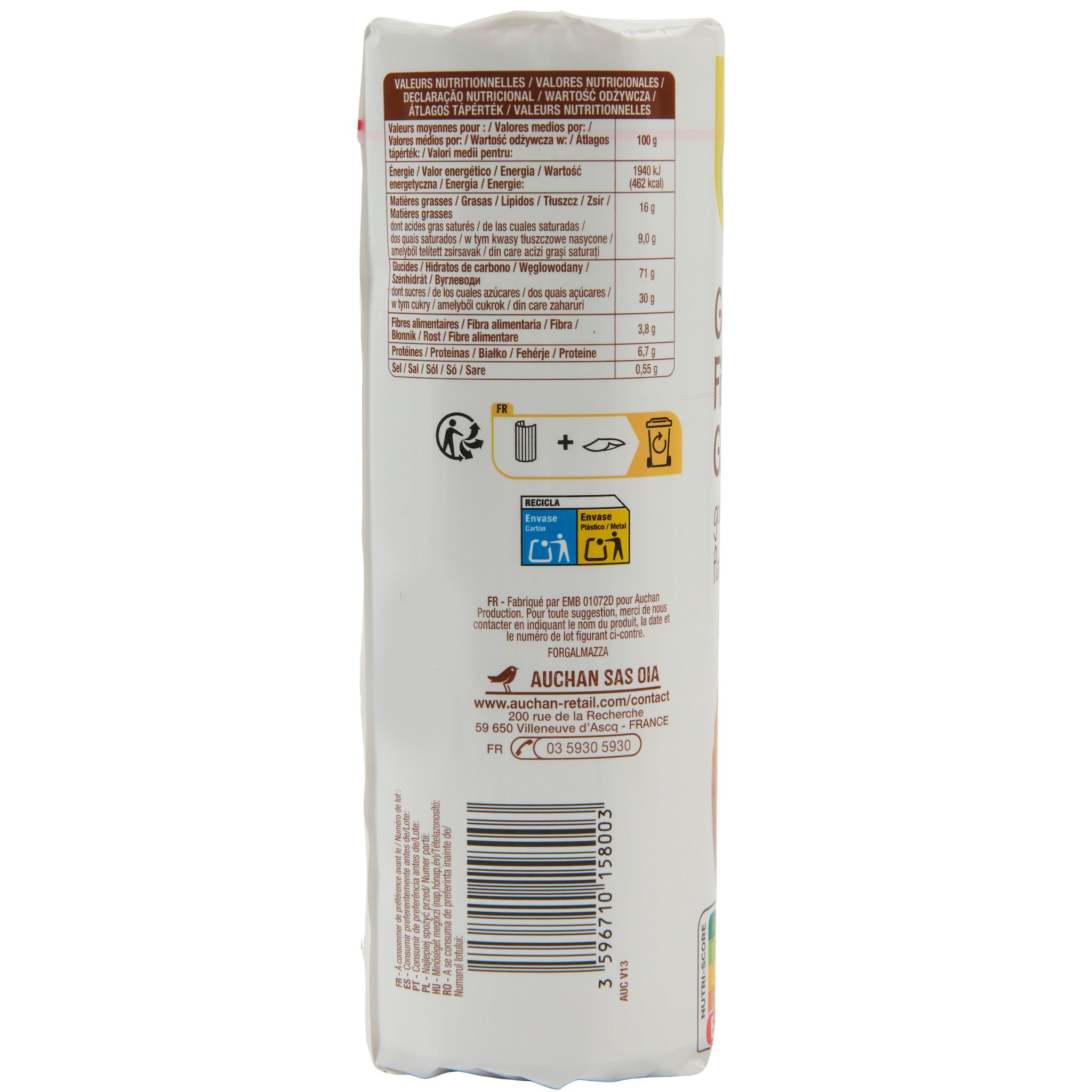 Voir la diapositive 5 : POUCE Goûters fourrés ronds au chocolat 3x15 biscuits 3x300g