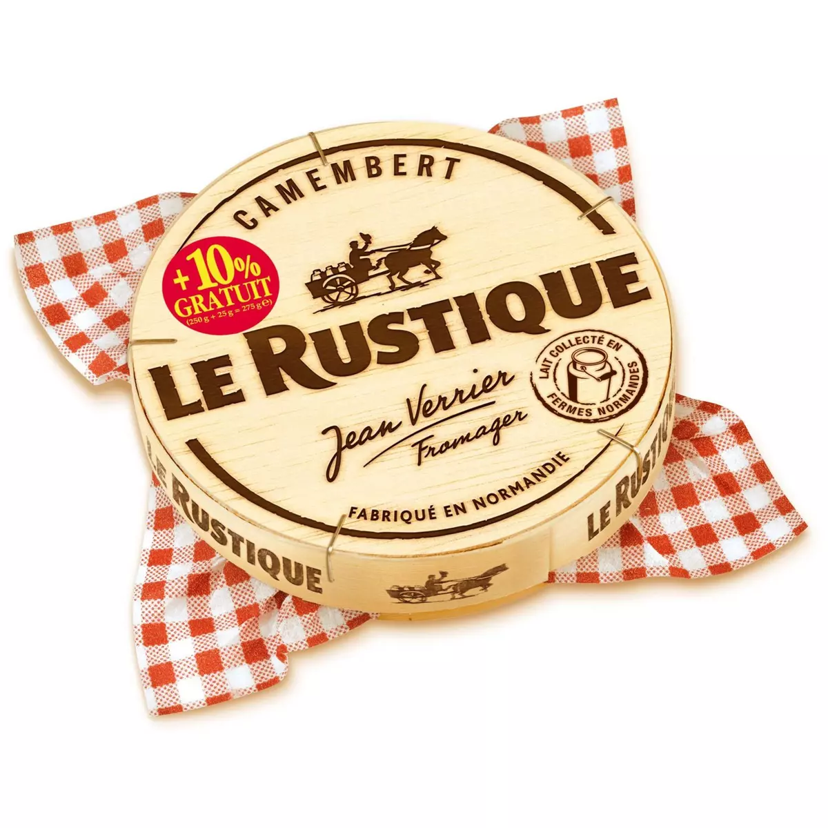 LE RUSTIQUE Camembert fabriqué en Normandie 250g +10% offert