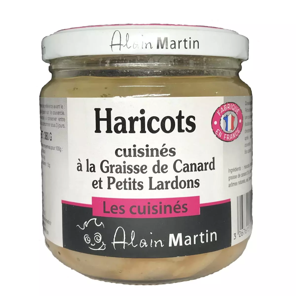 ALAIN MARTIN Haricots cuisinés à la graisse de canard et petits lardons 380g