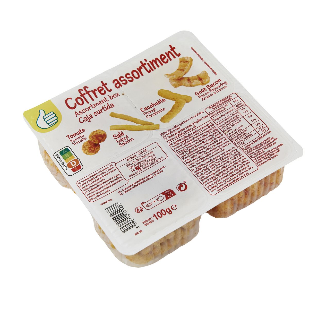 POUCE Assortiment de biscuits soufflés apéritifs 100g