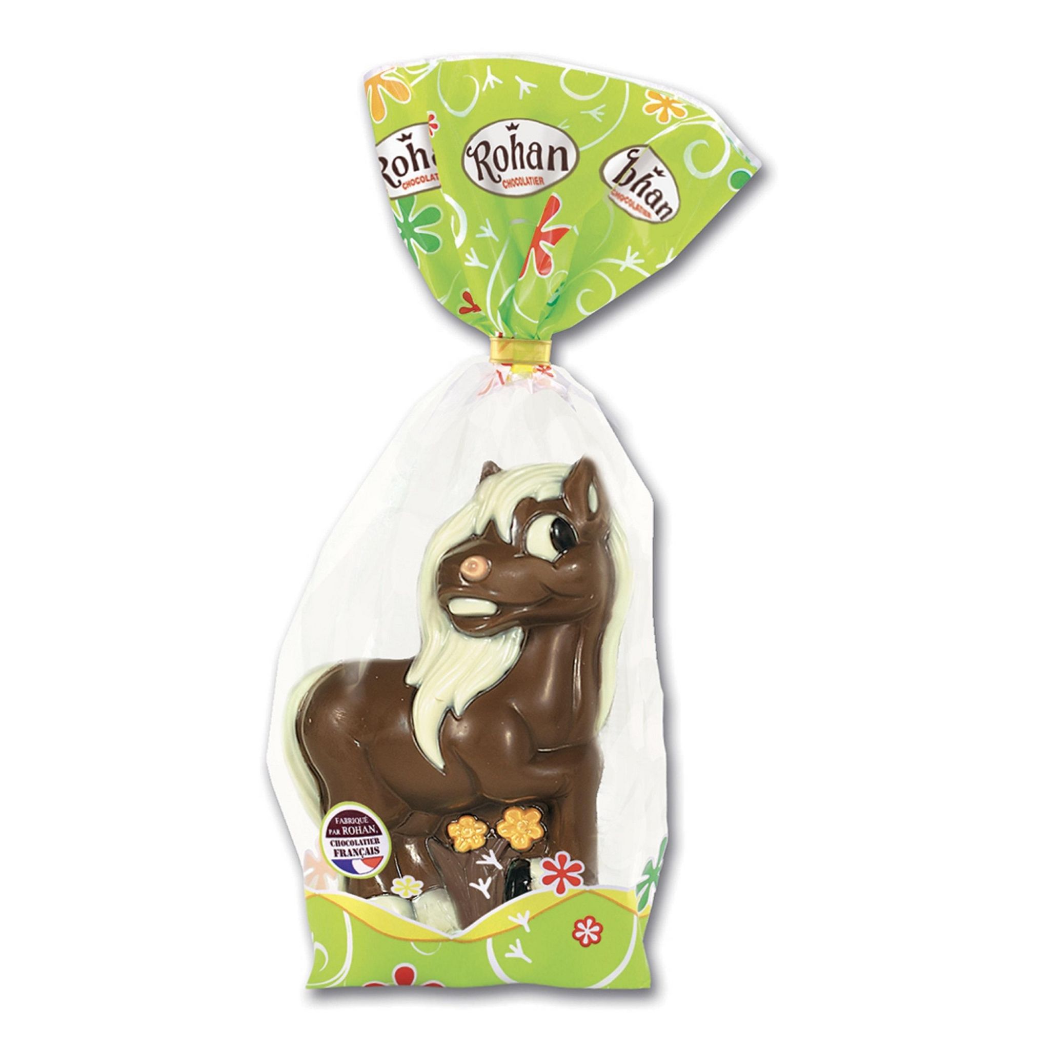 Voir la diapositive 2 : ROHAN Poney en chocolat au lait décoré 220g