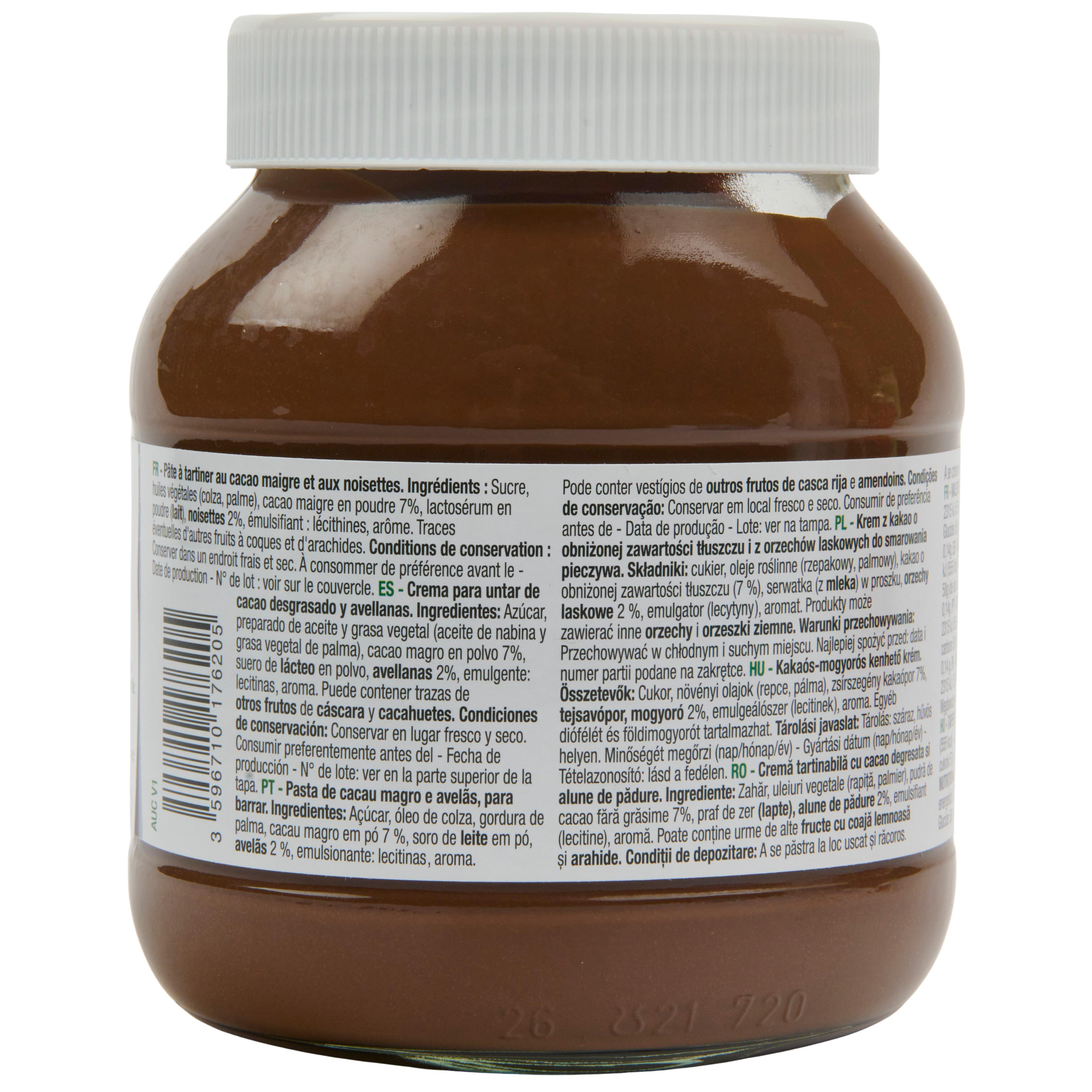 Voir la diapositive 2 : POUCE Pâte à tartiner cacao et noisettes 750g